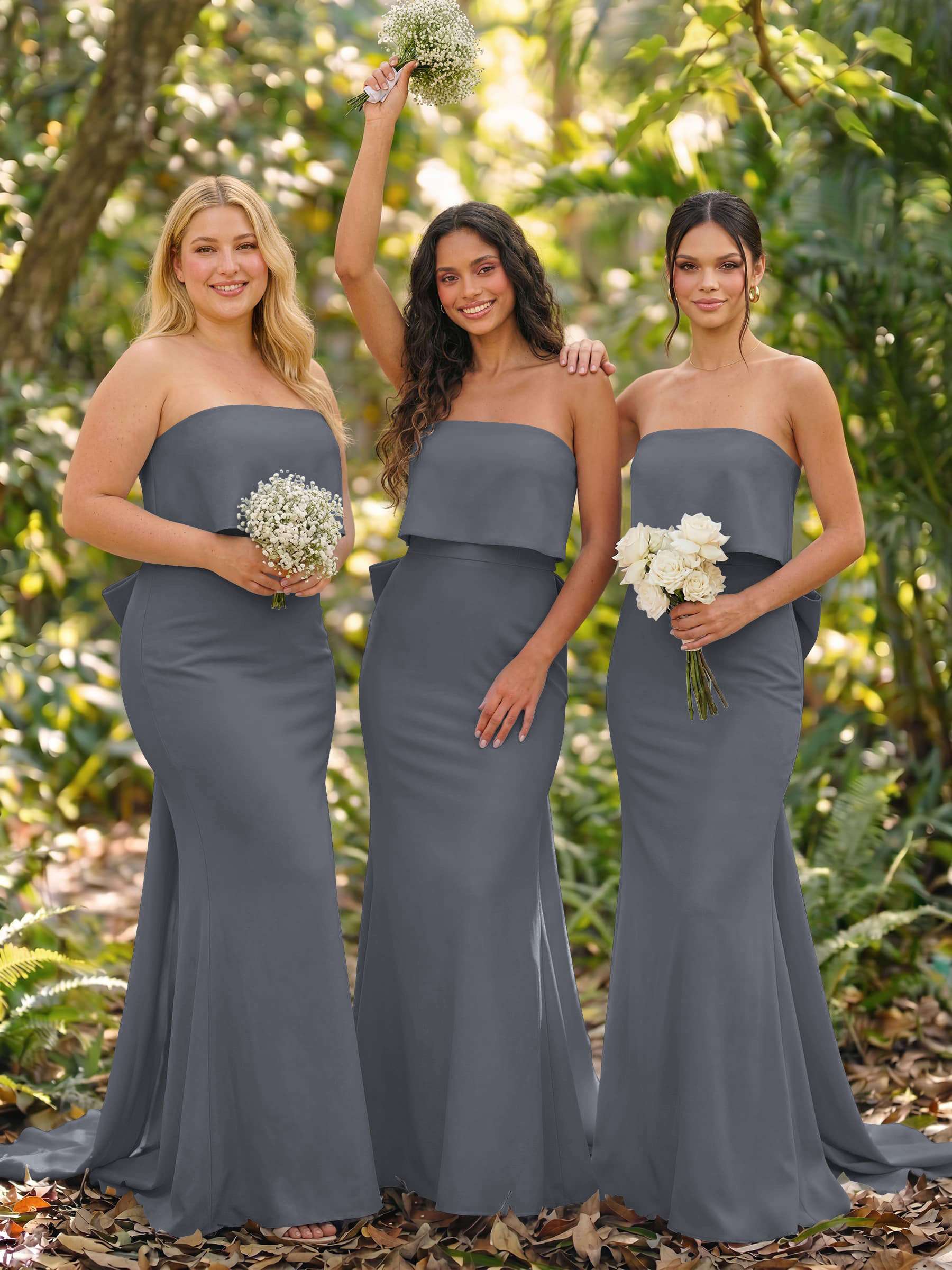 Open Back Strapless Sheath/Column Bridesmaid Dresses With Bow, product image 113