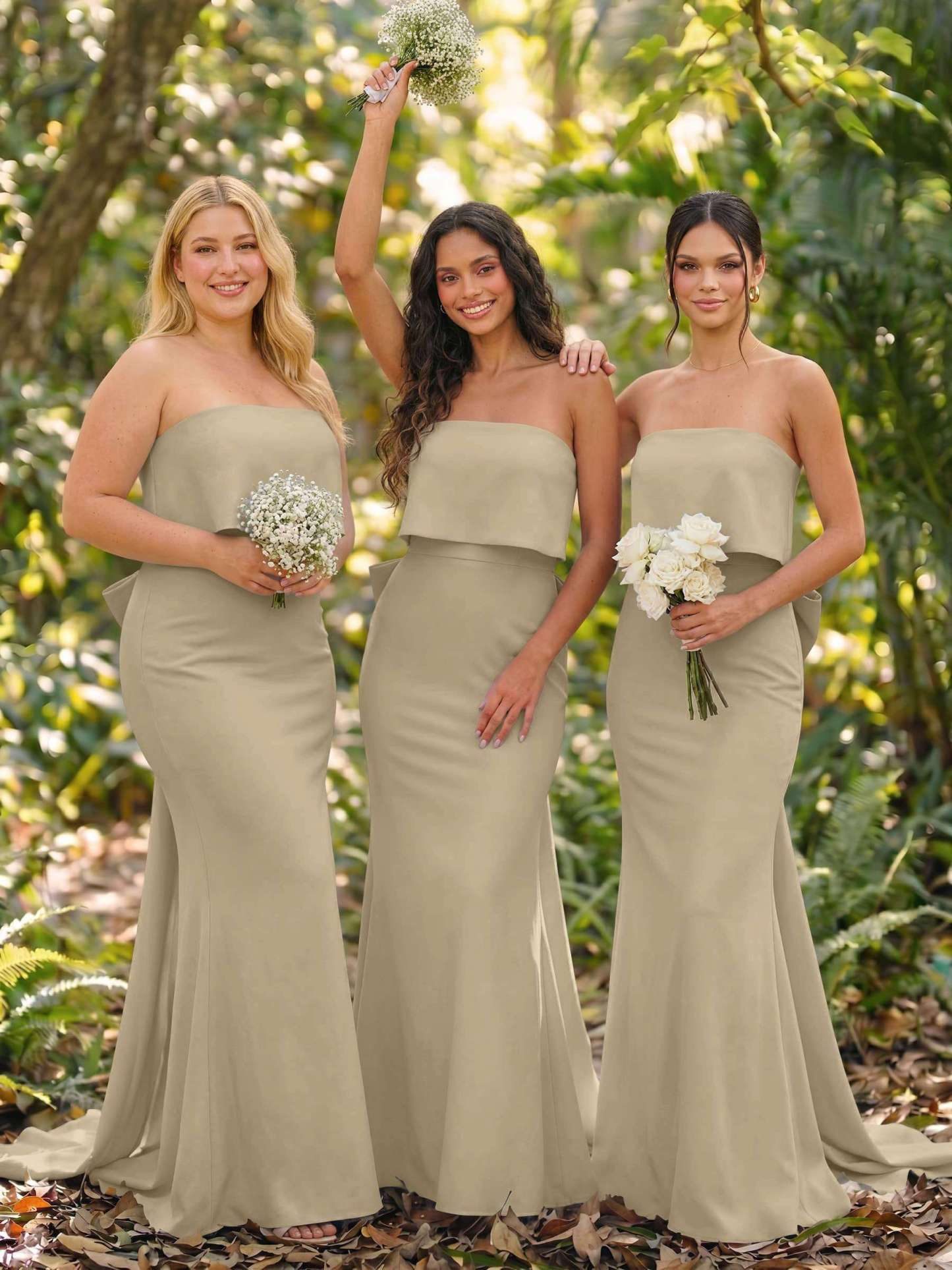 Open Back Strapless Sheath/Column Bridesmaid Dresses With Bow, product image 93