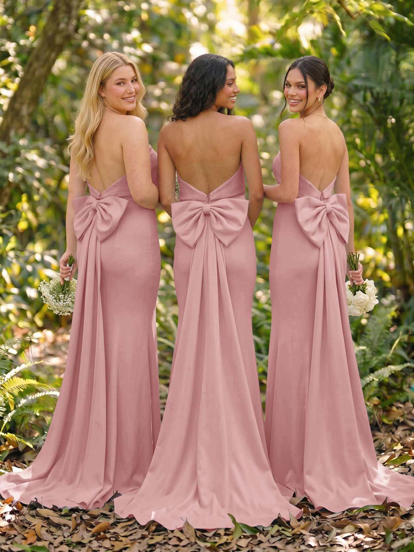 Open Back Strapless Sheath/Column Bridesmaid Dresses With Bow, product image 38