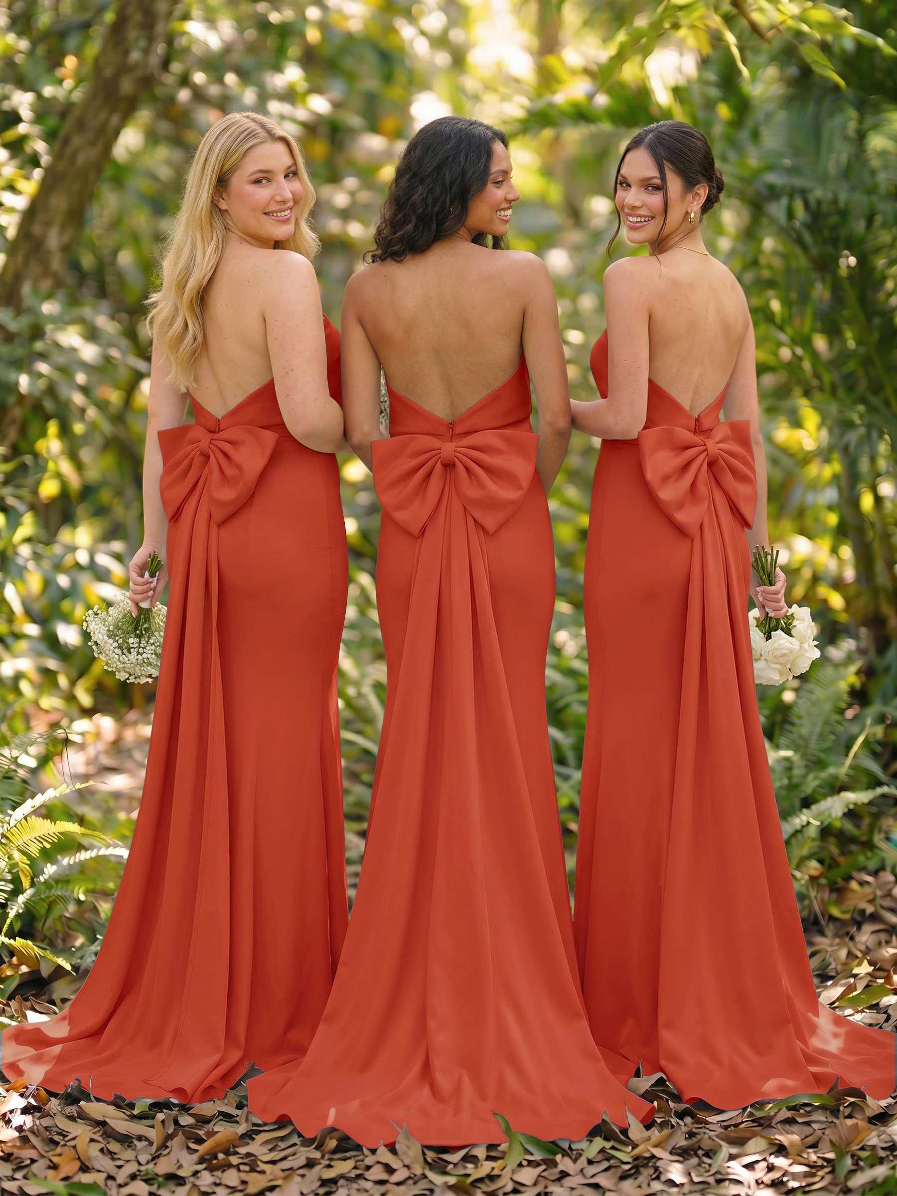 Open Back Strapless Sheath/Column Bridesmaid Dresses With Bow, product image 102