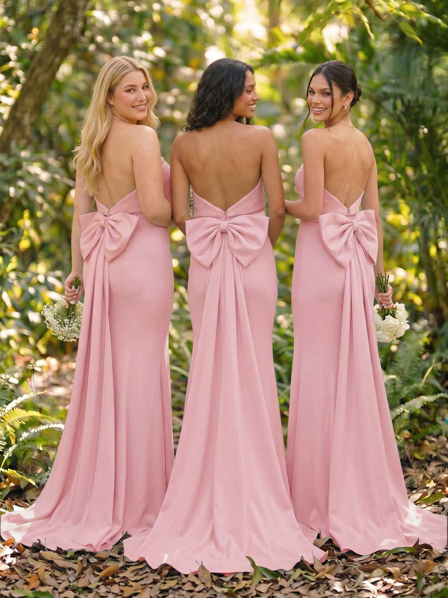 Open Back Strapless Sheath/Column Bridesmaid Dresses With Bow, product image 46