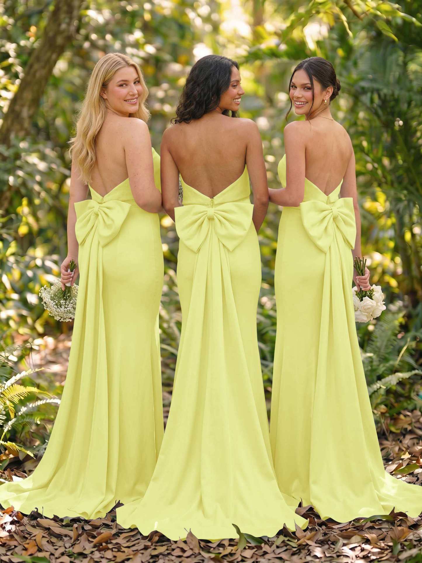Open Back Strapless Sheath/Column Bridesmaid Dresses With Bow, product image 94