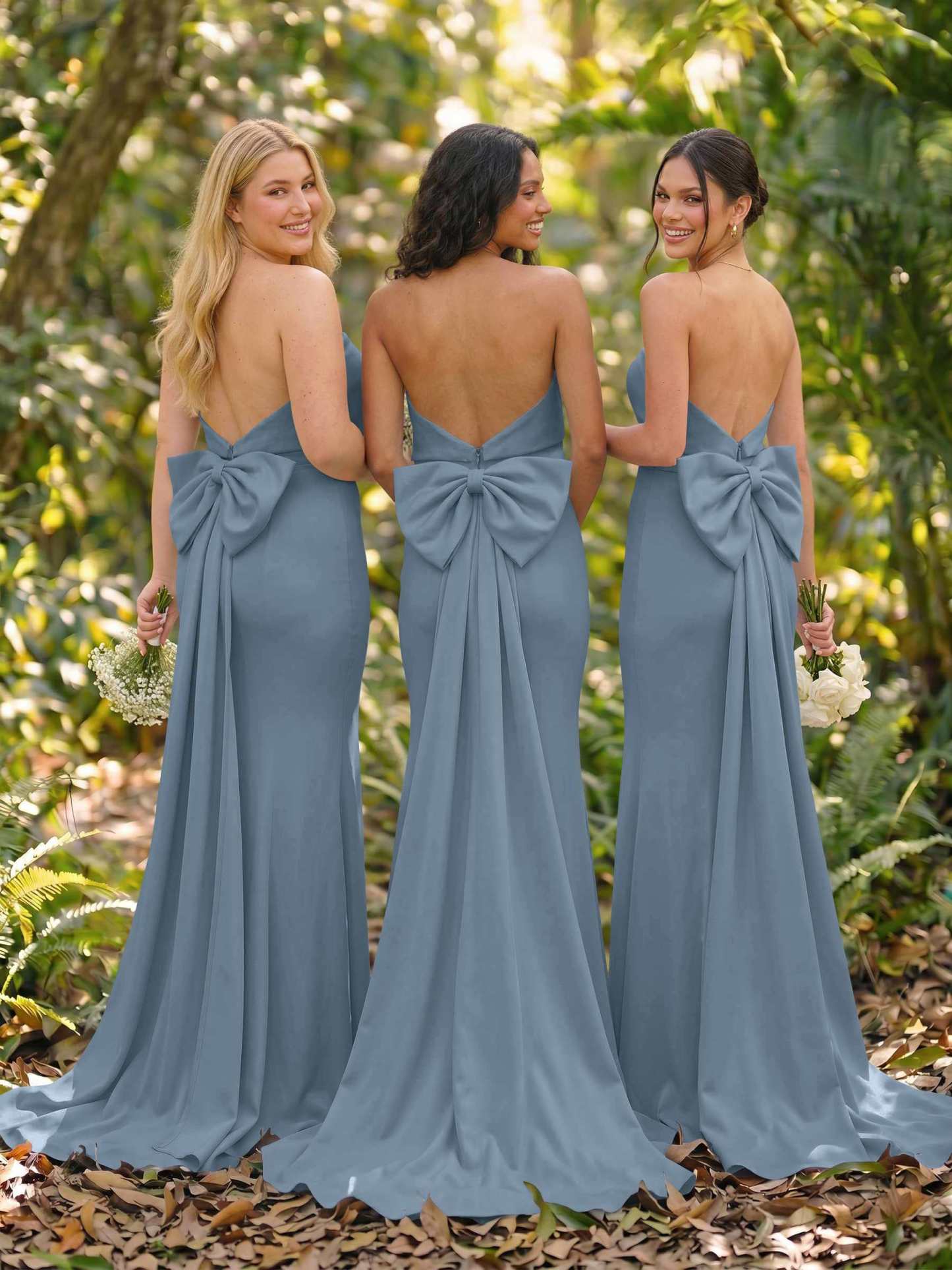 Open Back Strapless Sheath/Column Bridesmaid Dresses With Bow, product image 20
