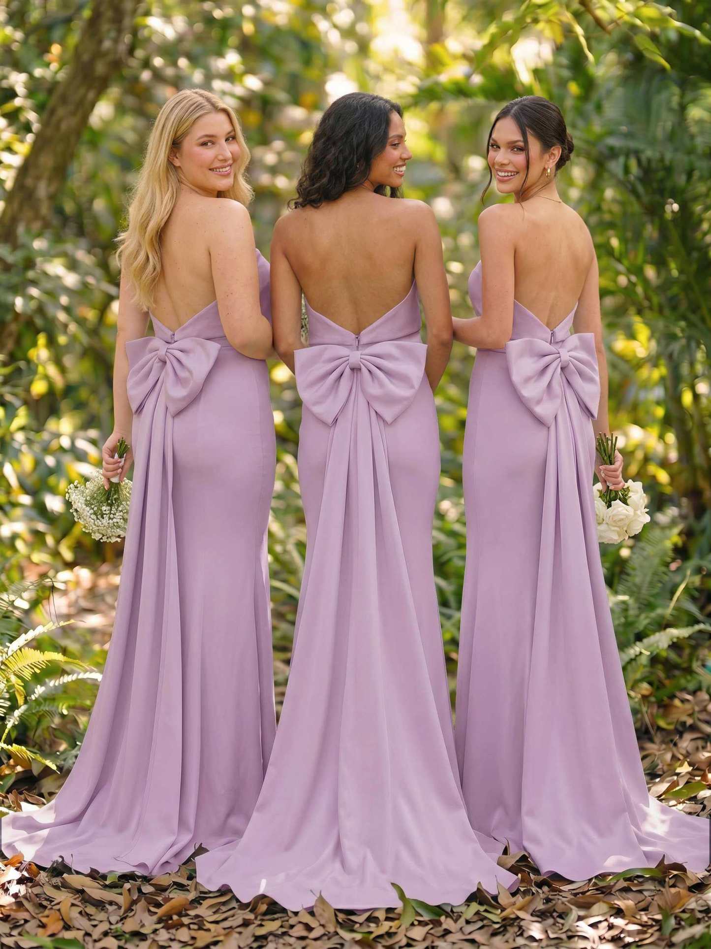Open Back Strapless Sheath/Column Bridesmaid Dresses With Bow, product image 66