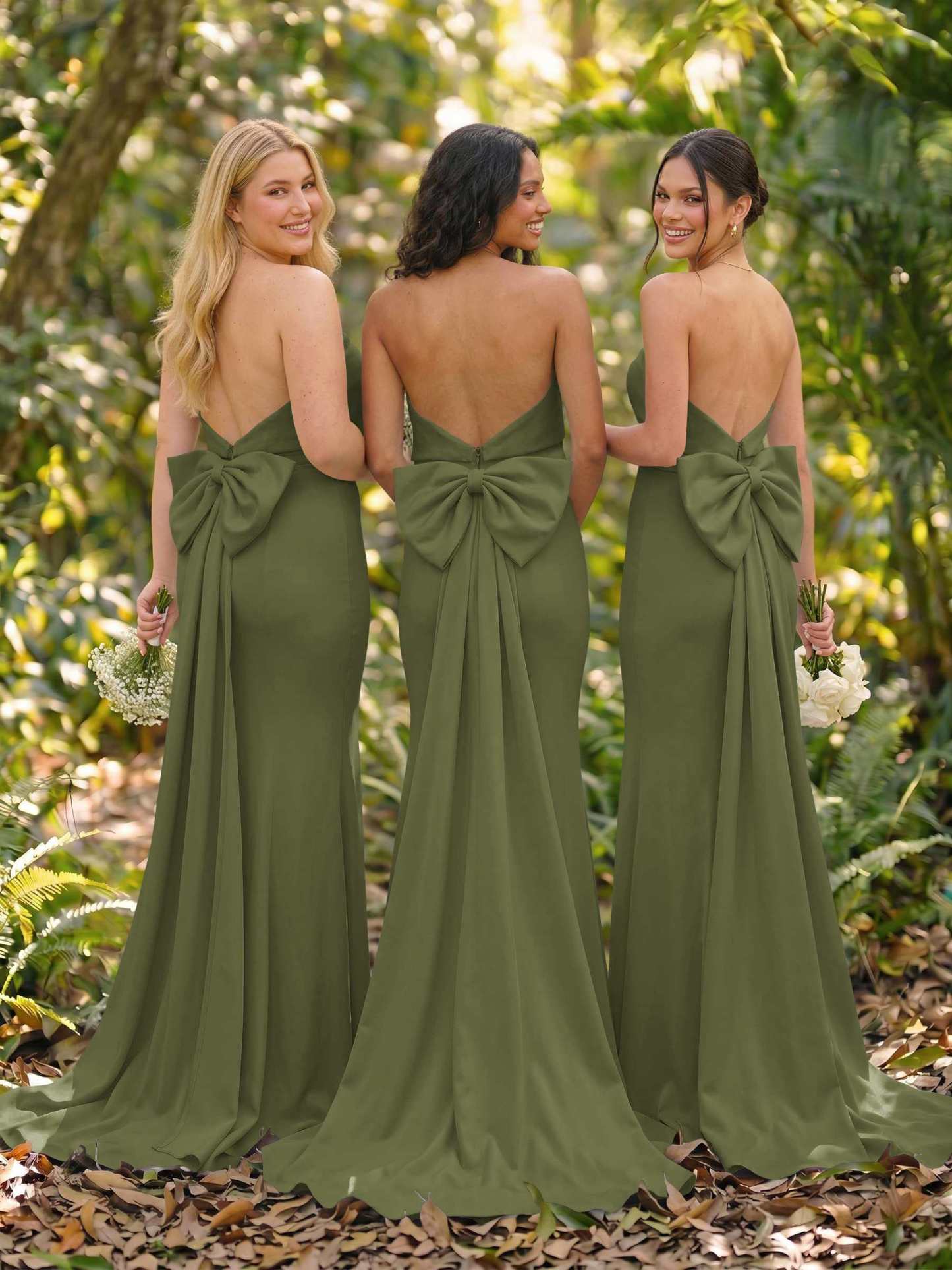 Open Back Strapless Sheath/Column Bridesmaid Dresses With Bow, product image 80
