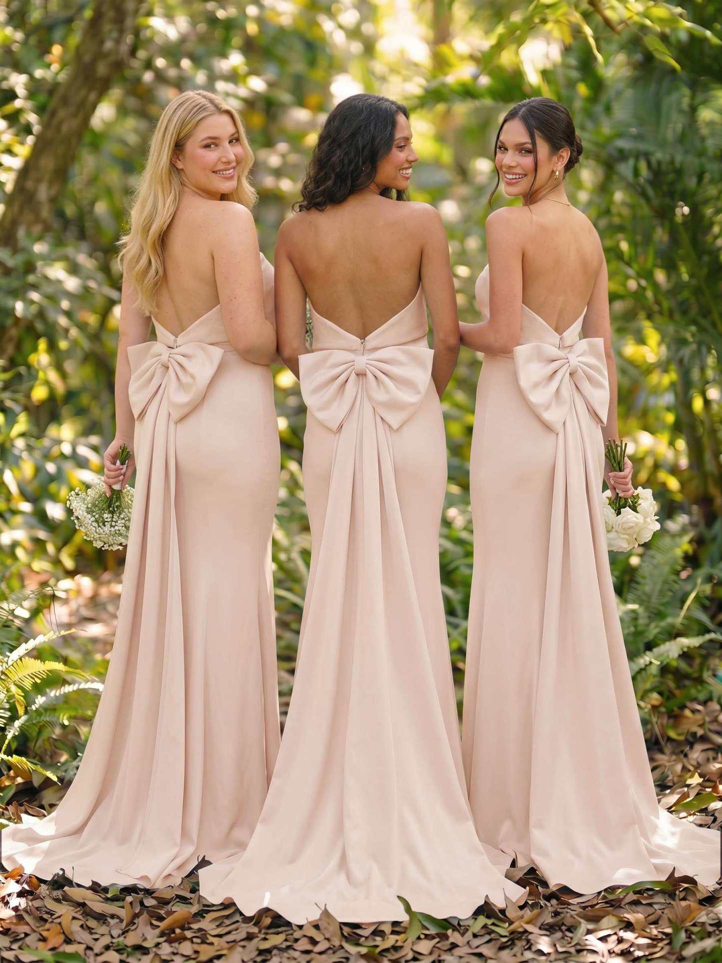 Open Back Strapless Sheath/Column Bridesmaid Dresses With Bow, product image 36