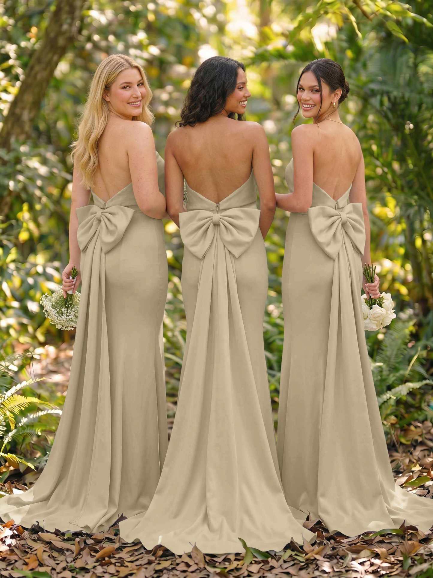 Open Back Strapless Sheath/Column Bridesmaid Dresses With Bow, product image 92