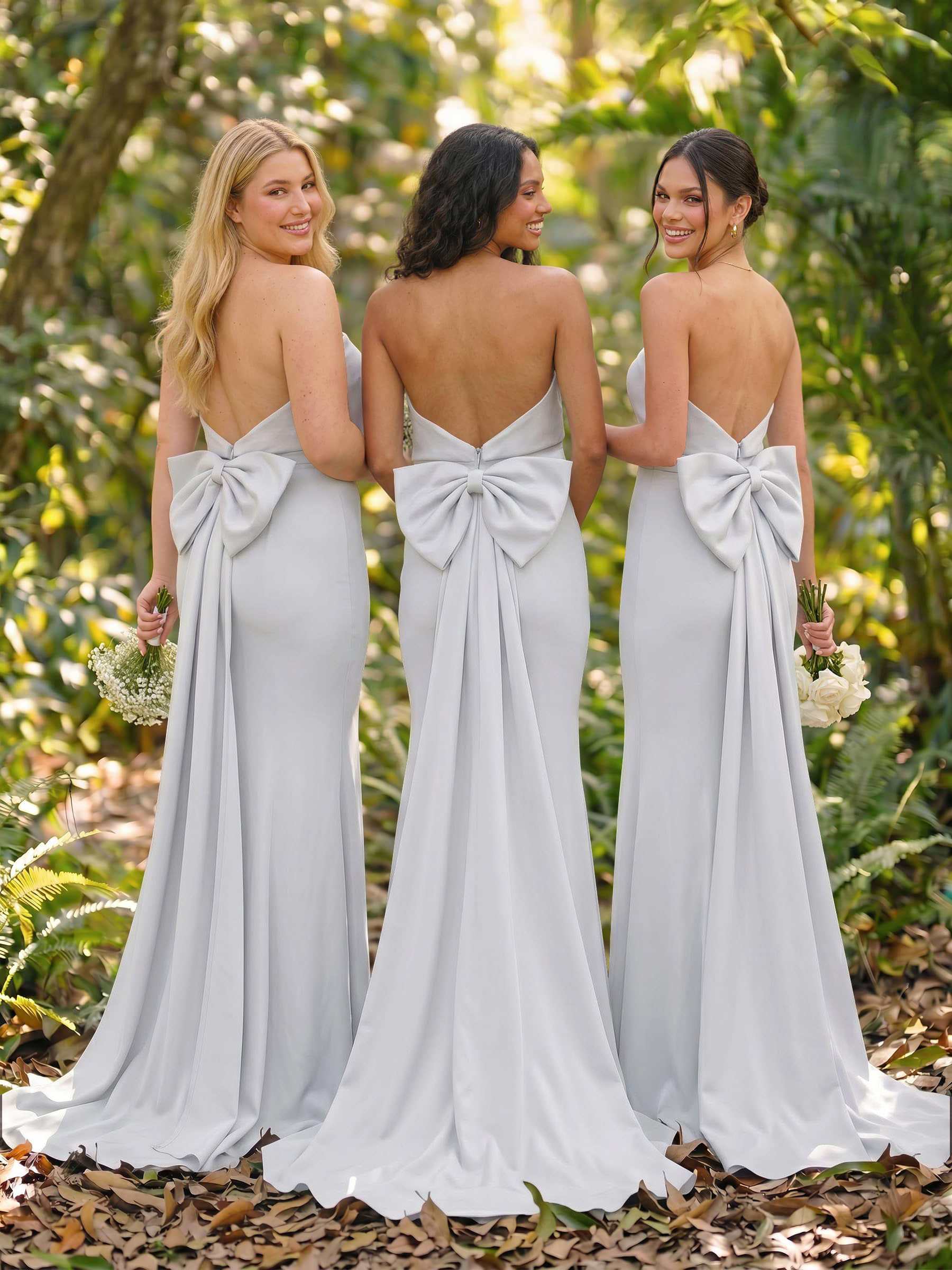 Open Back Strapless Sheath/Column Bridesmaid Dresses With Bow, product image 108