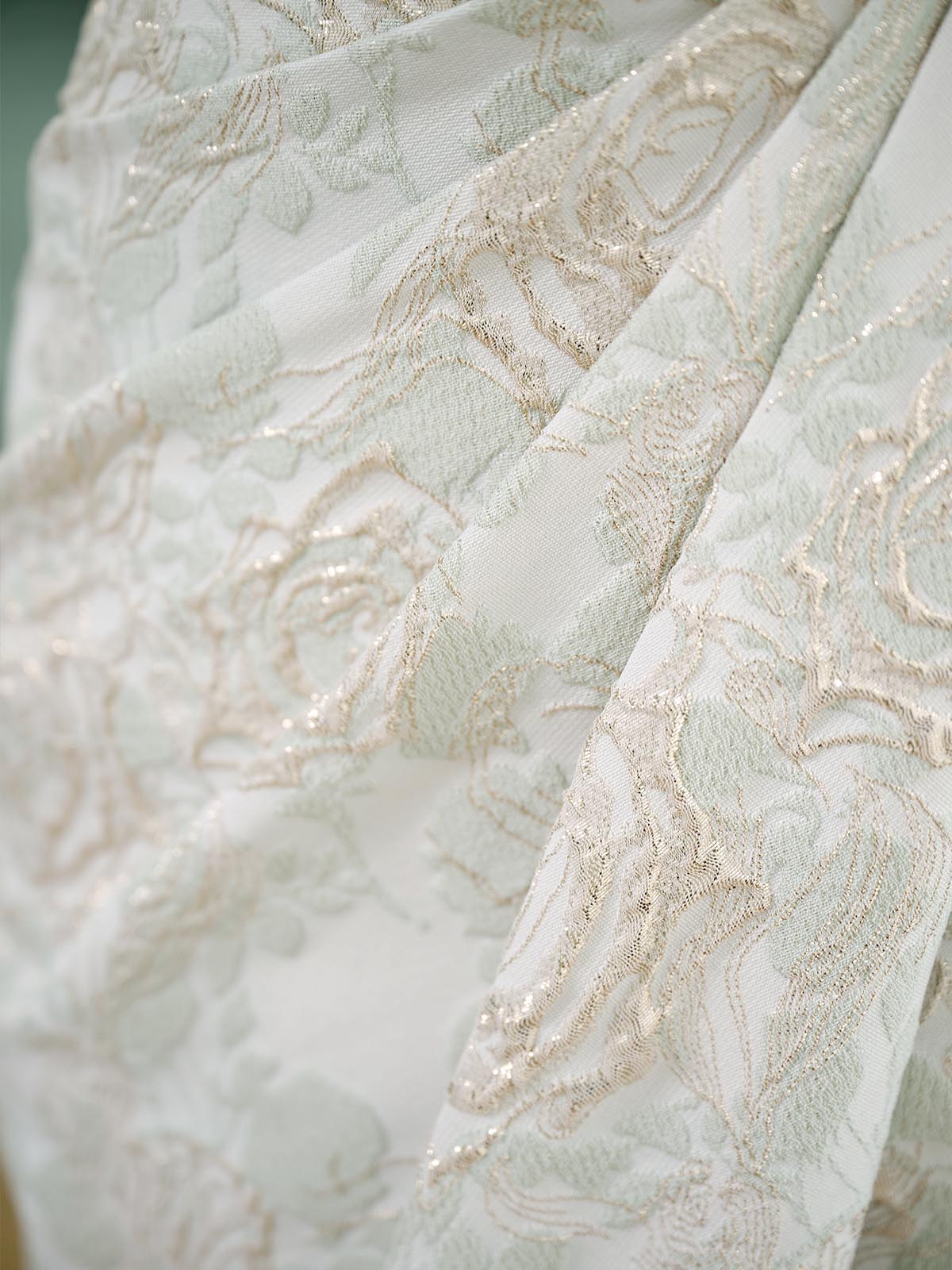Sheath/Column One-Shoulder 1/2 Sleeves Tea-Length Jacquard Mother Of The Bride Dresses, image 6