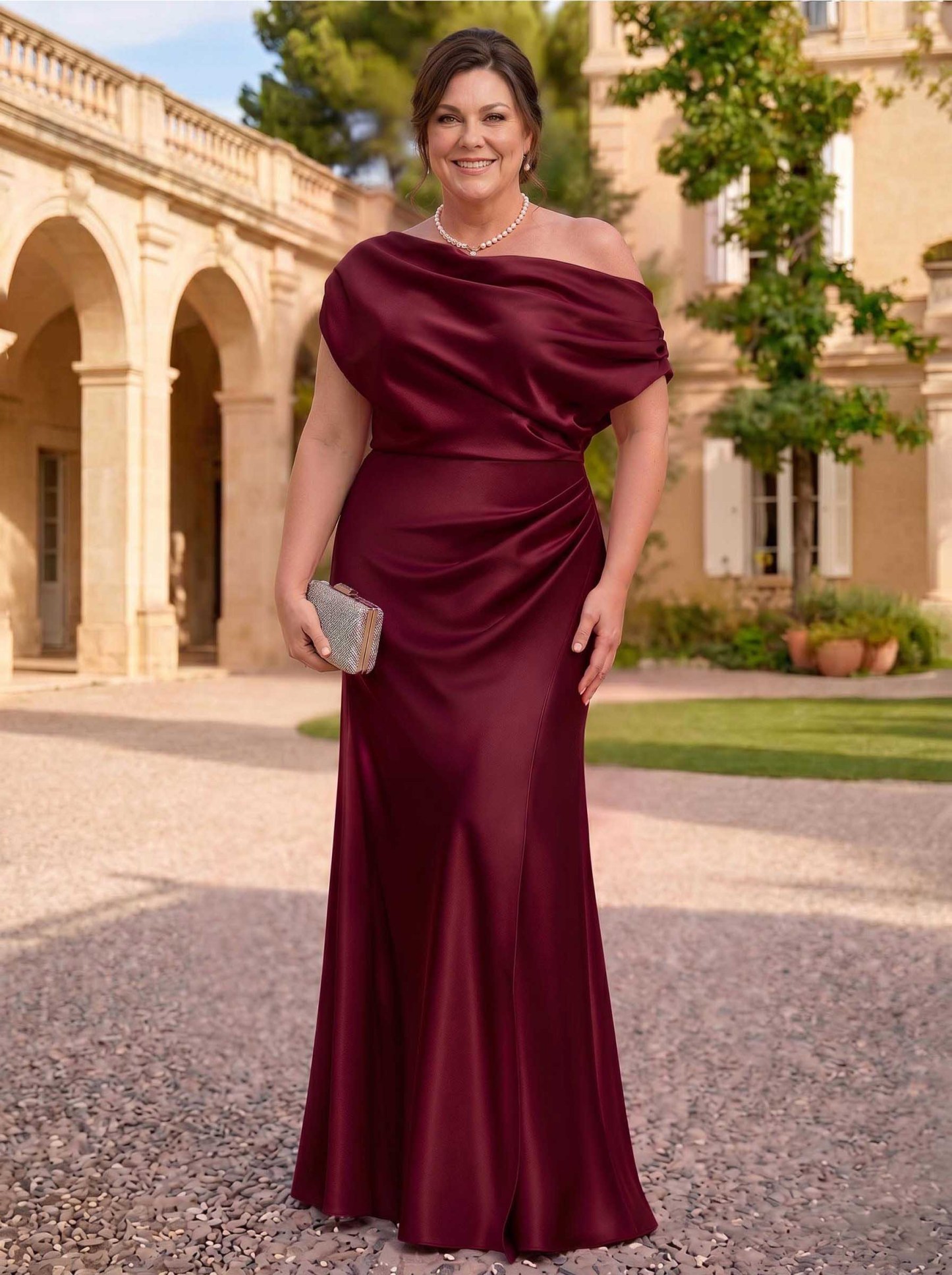 Sheath/Column Asymmetrical Sleeveless Floor-Length Matte Satin Mother Of The Bride Dresses
