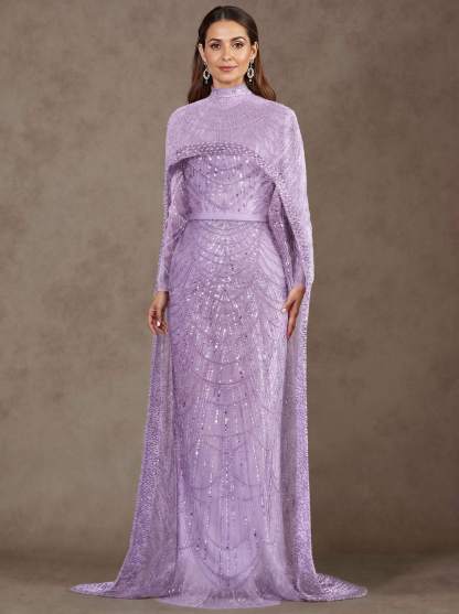 Sheath Column High Neck Long Sleeves Sweep Train Lace Satin Tulle Mother Of The Bride Dresses