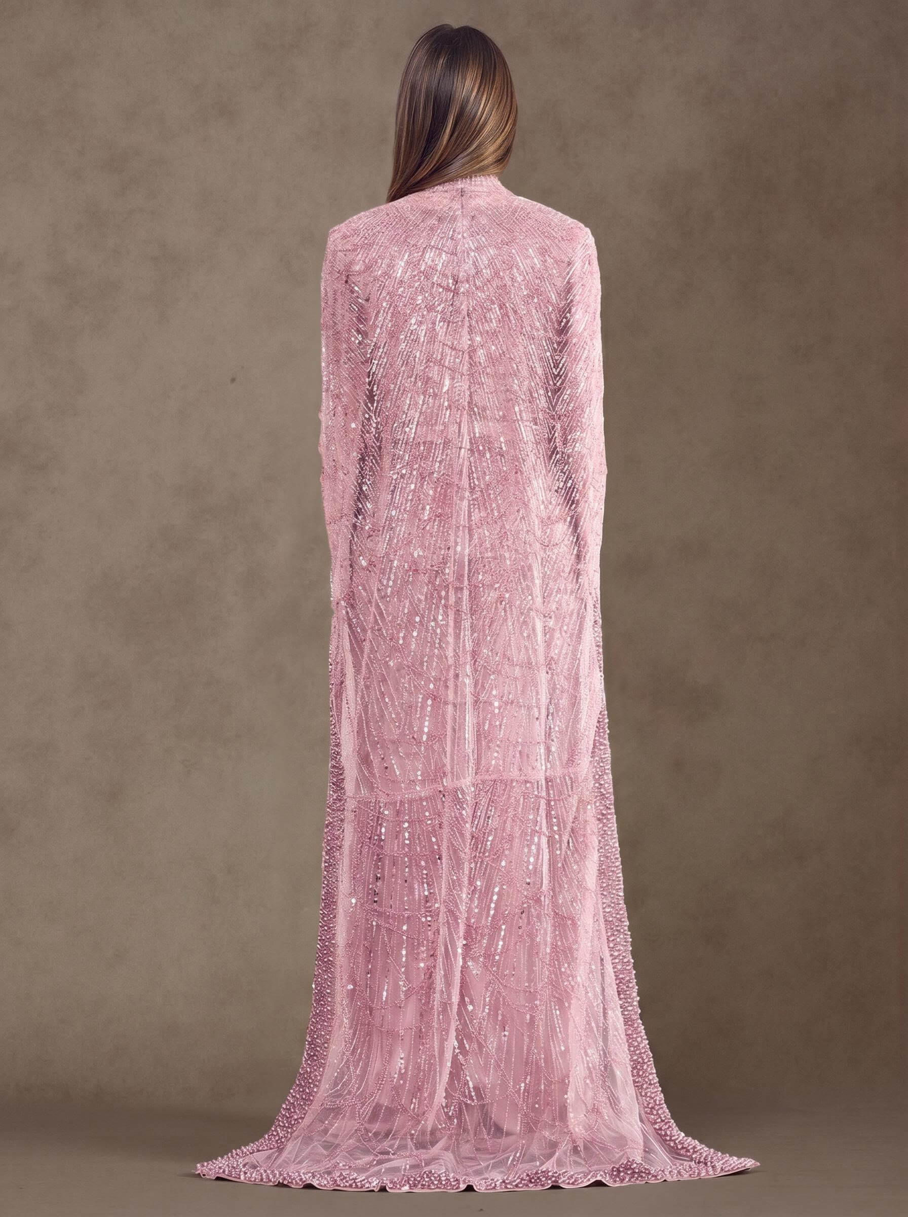 Sheath Column High Neck Long Sleeves Sweep Train Lace Satin Tulle Mother Of The Bride Dresses