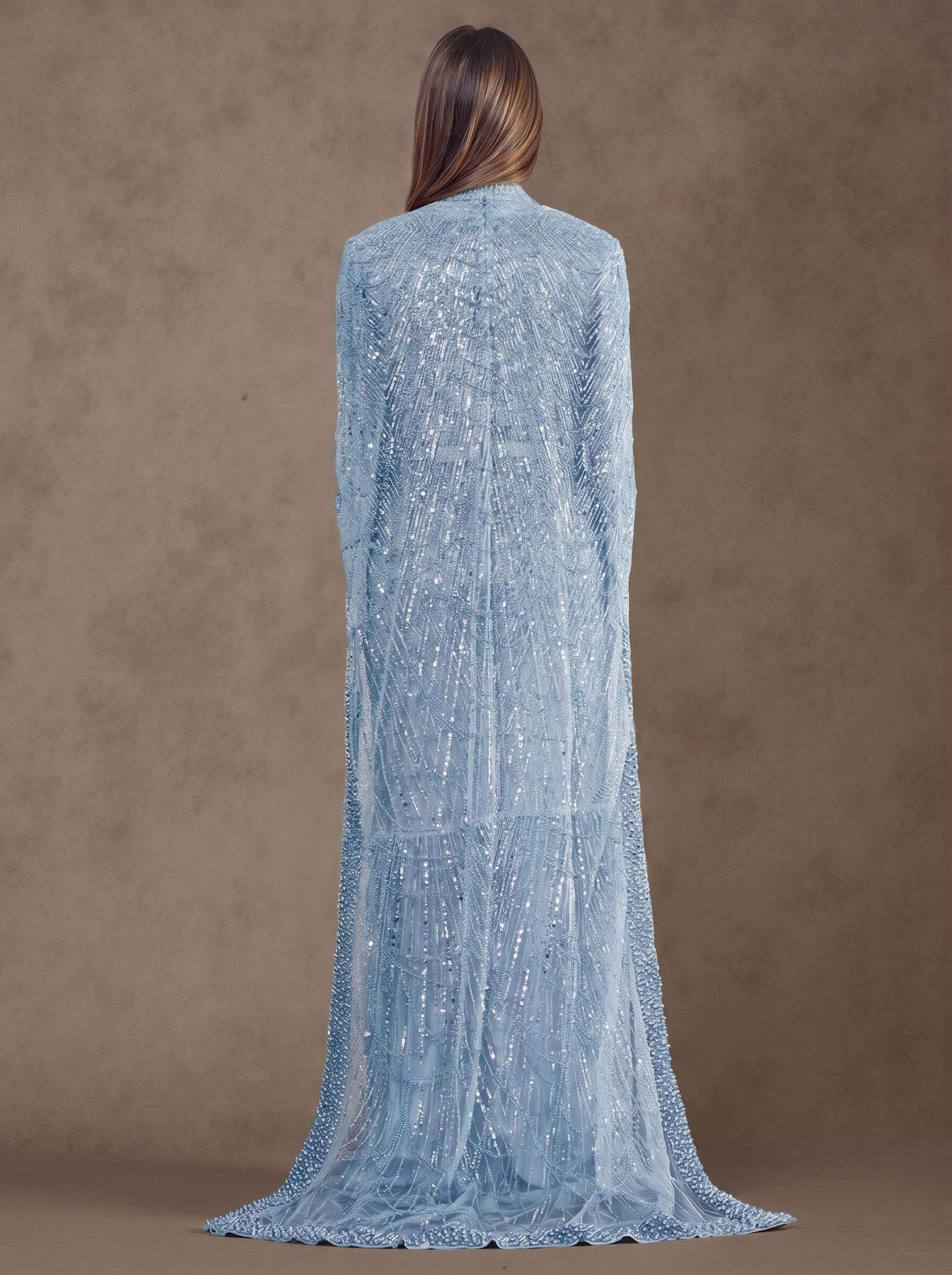 Sheath Column High Neck Long Sleeves Sweep Train Lace Satin Tulle Mother Of The Bride Dresses