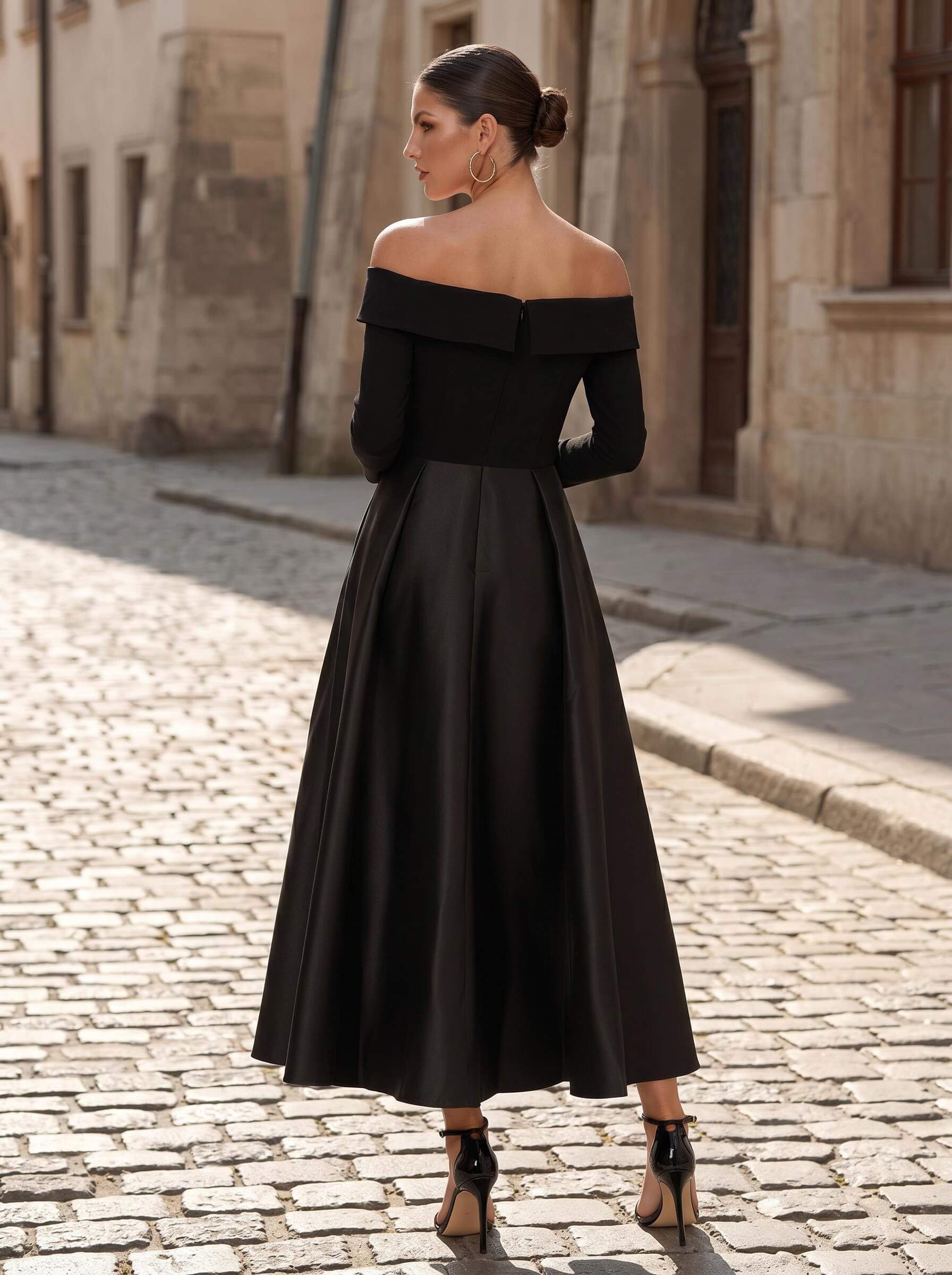 A-Line Long Sleeves Ankle-Length Satin/Elastic Satin Mother Of The Bride Dresses With Pockets, image 2