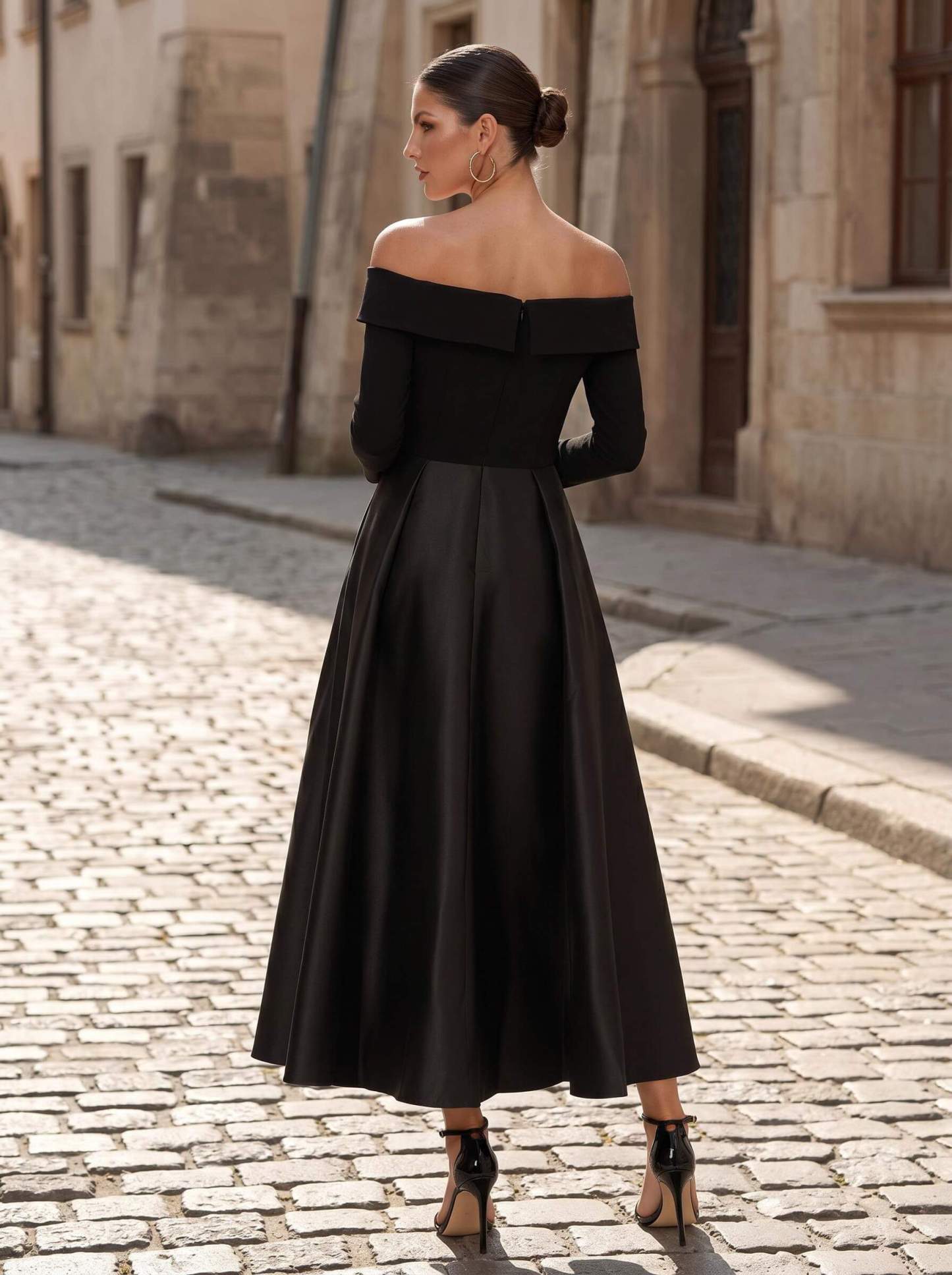 A-Line Long Sleeves Ankle-Length Satin/Elastic Satin Mother Of The Bride Dresses With Pockets, image 2