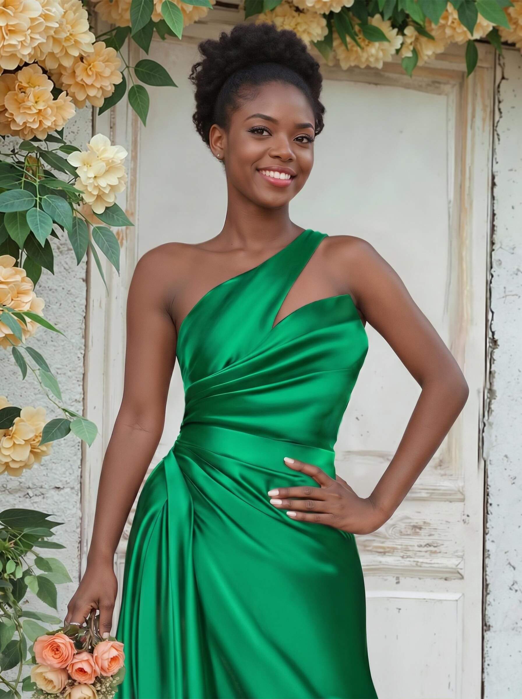 Sheath/Column One-Shoulder Silk Like Satin Bridesmaid Dresses With Ruffle, product image 239
