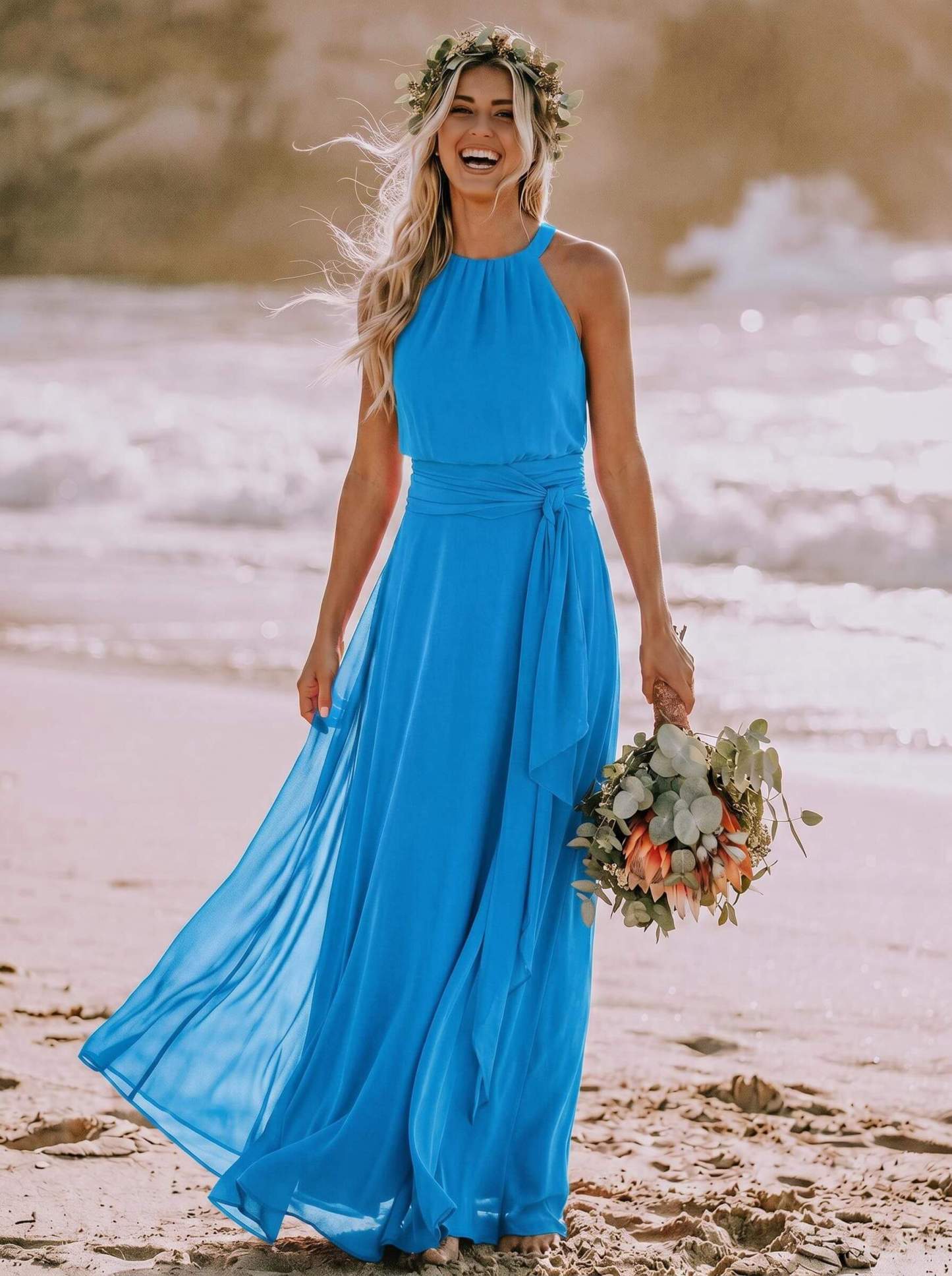 Long Chiffon A-Line Bridesmaid Dresses
