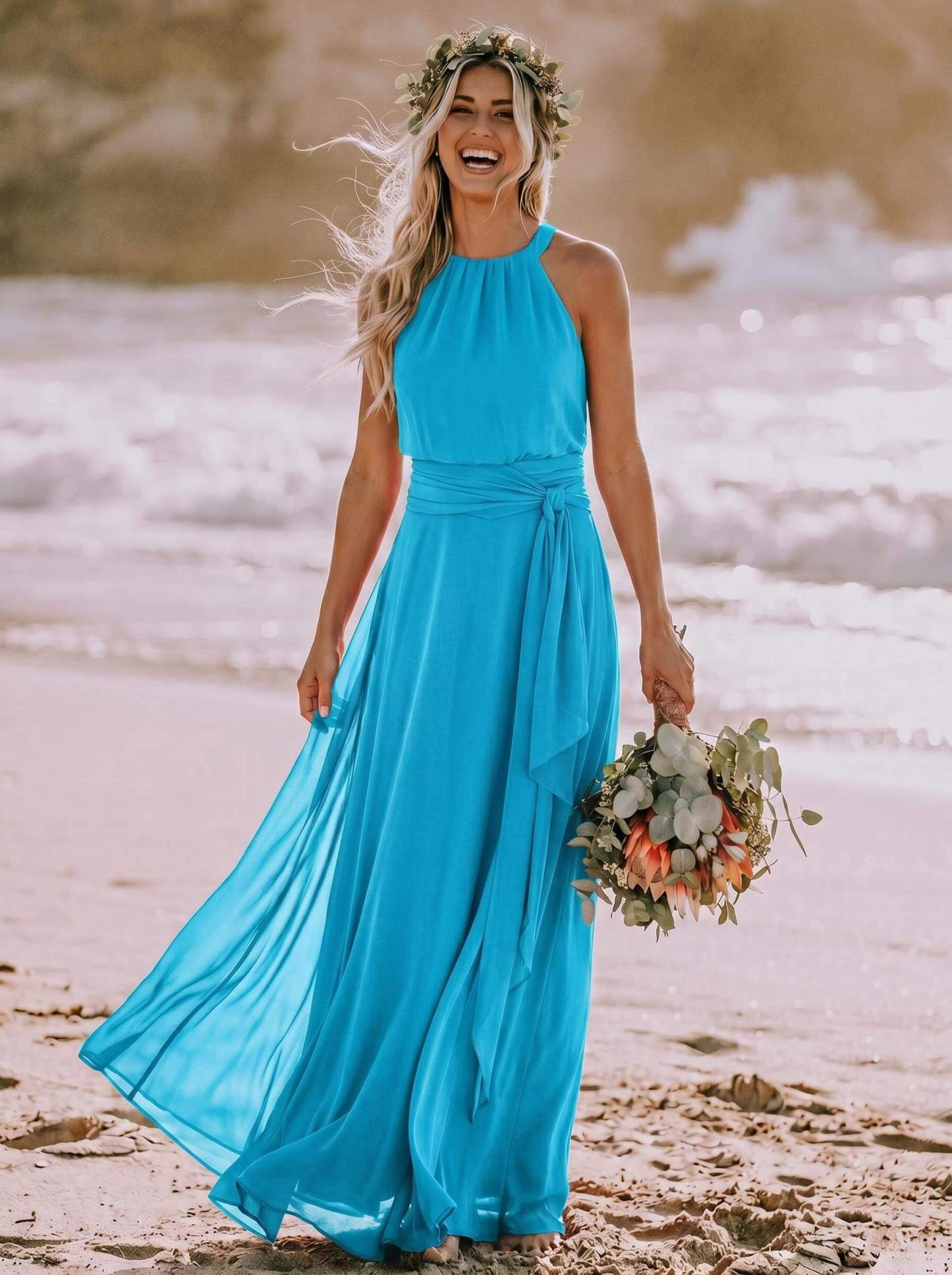 Long Chiffon A-Line Bridesmaid Dresses