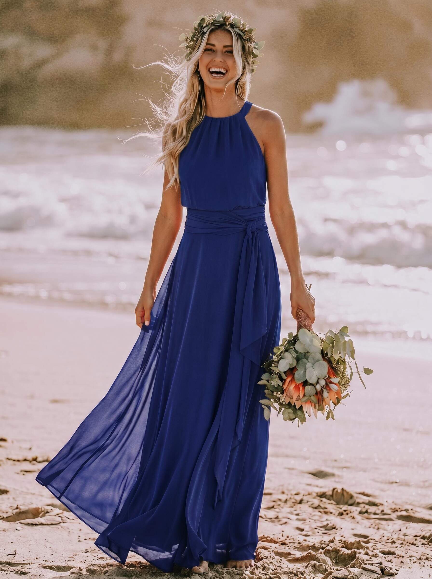 Long Chiffon A-Line Bridesmaid Dresses