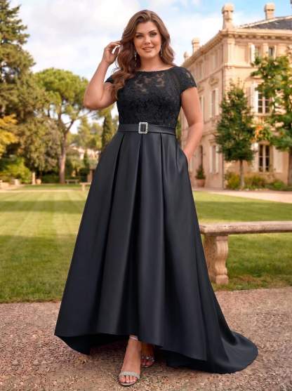 Lace Elegant A-Line Mother Of The Bride Dresses With Beading Satin