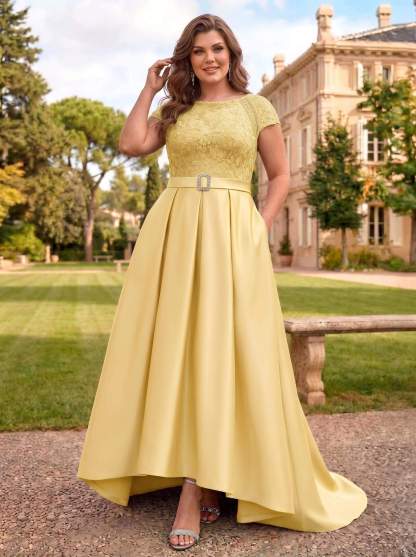 Lace Elegant A-Line Mother Of The Bride Dresses With Beading Satin