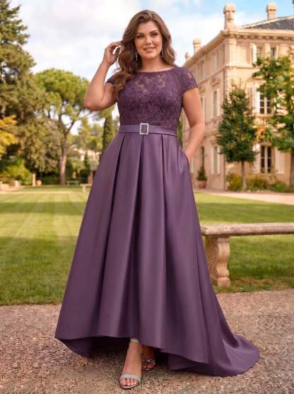 Lace Elegant A-Line Mother Of The Bride Dresses With Beading Satin