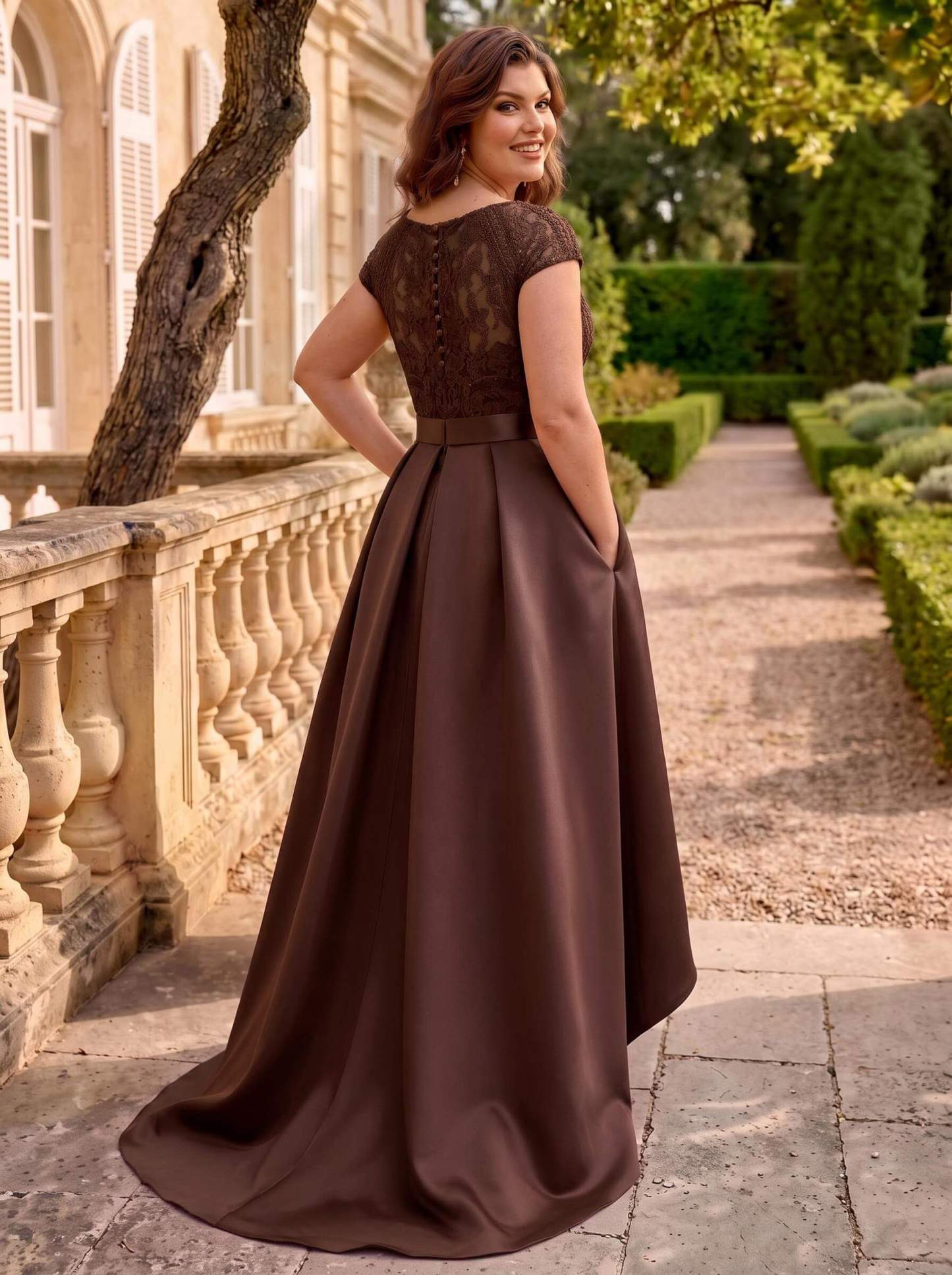 Lace Elegant A-Line Mother Of The Bride Dresses With Beading Satin
