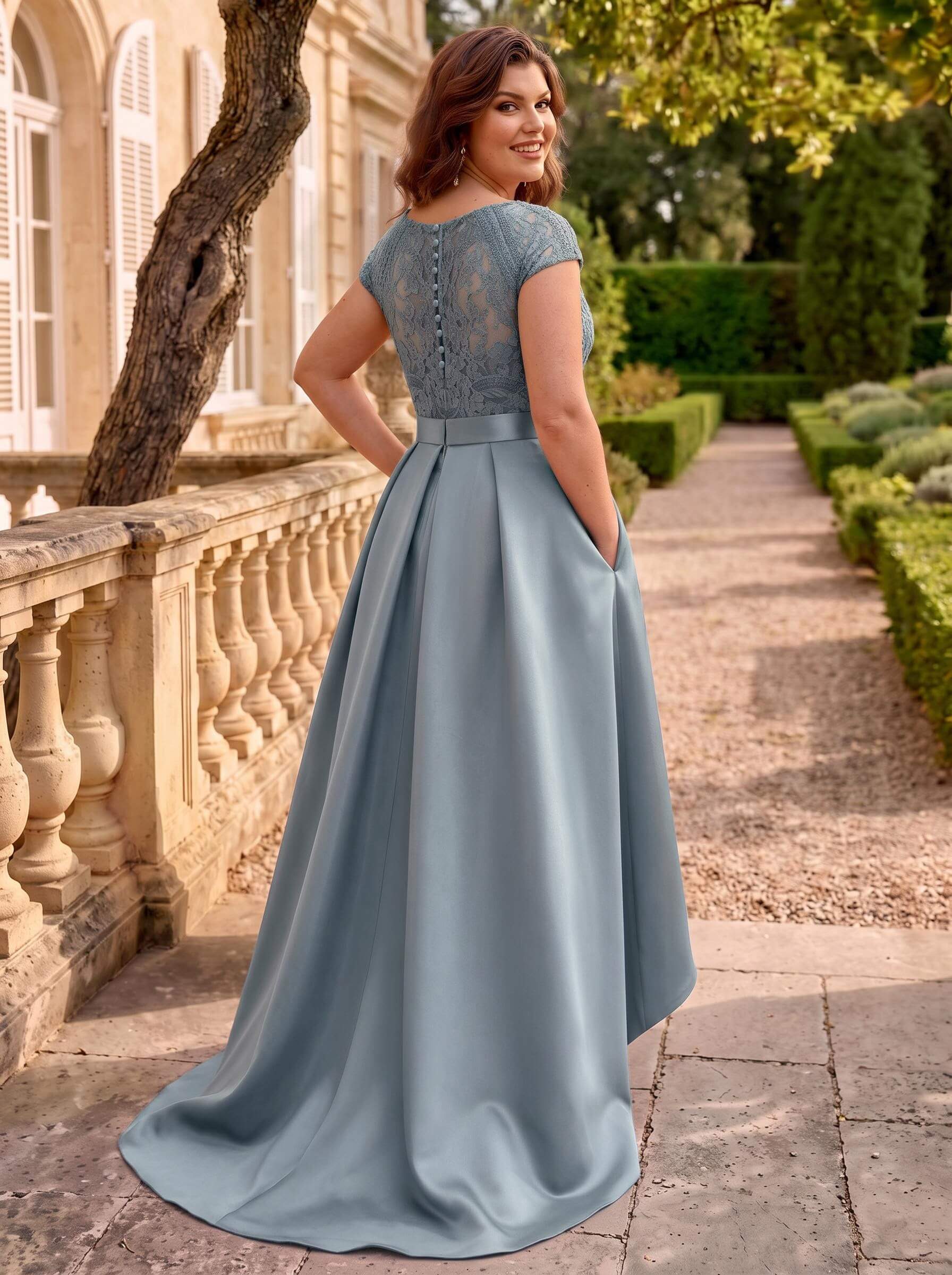 Lace Elegant A-Line Mother Of The Bride Dresses With Beading Satin
