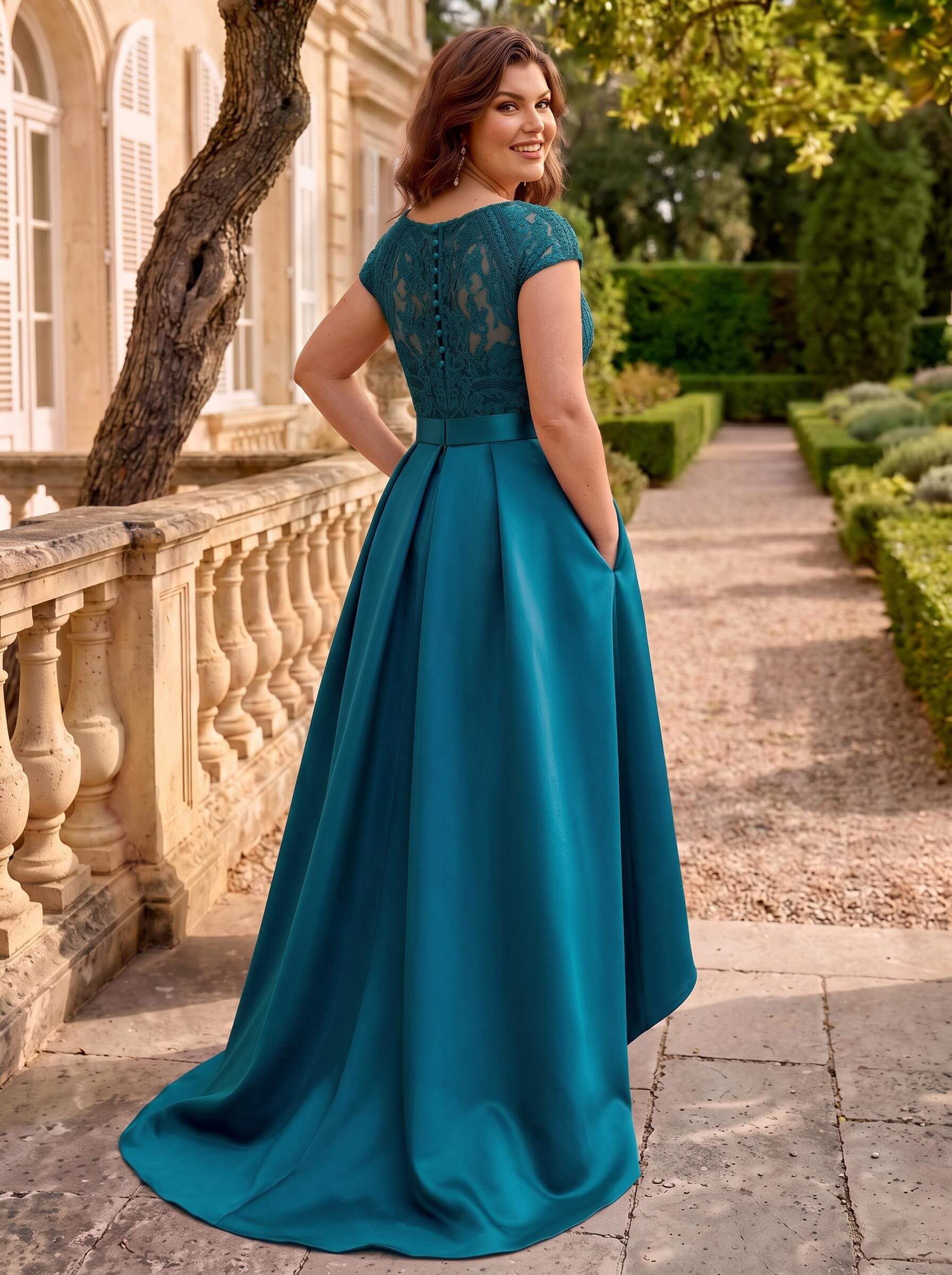 Lace Elegant A-Line Mother Of The Bride Dresses With Beading Satin