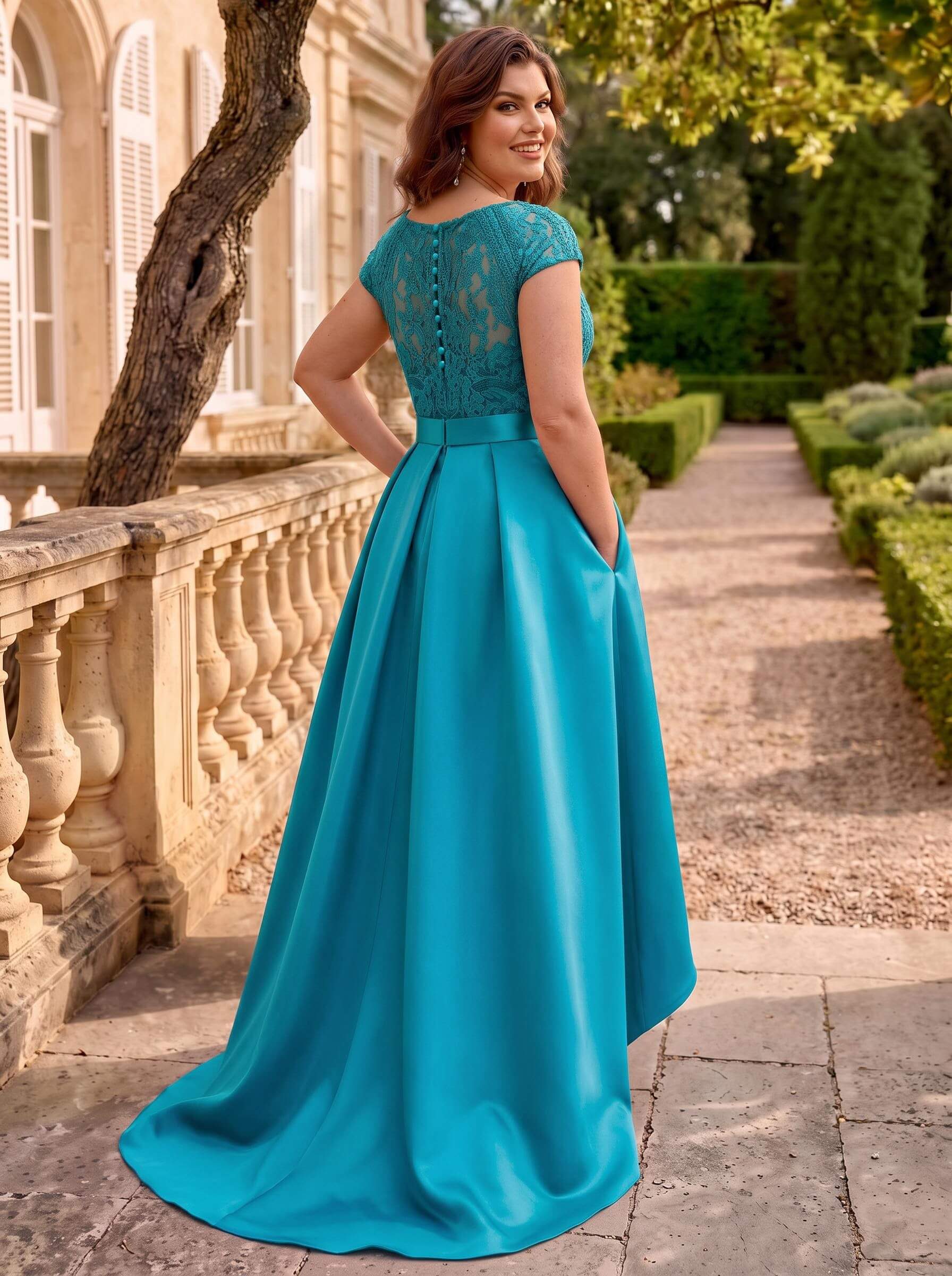Lace Elegant A-Line Mother Of The Bride Dresses With Beading Satin