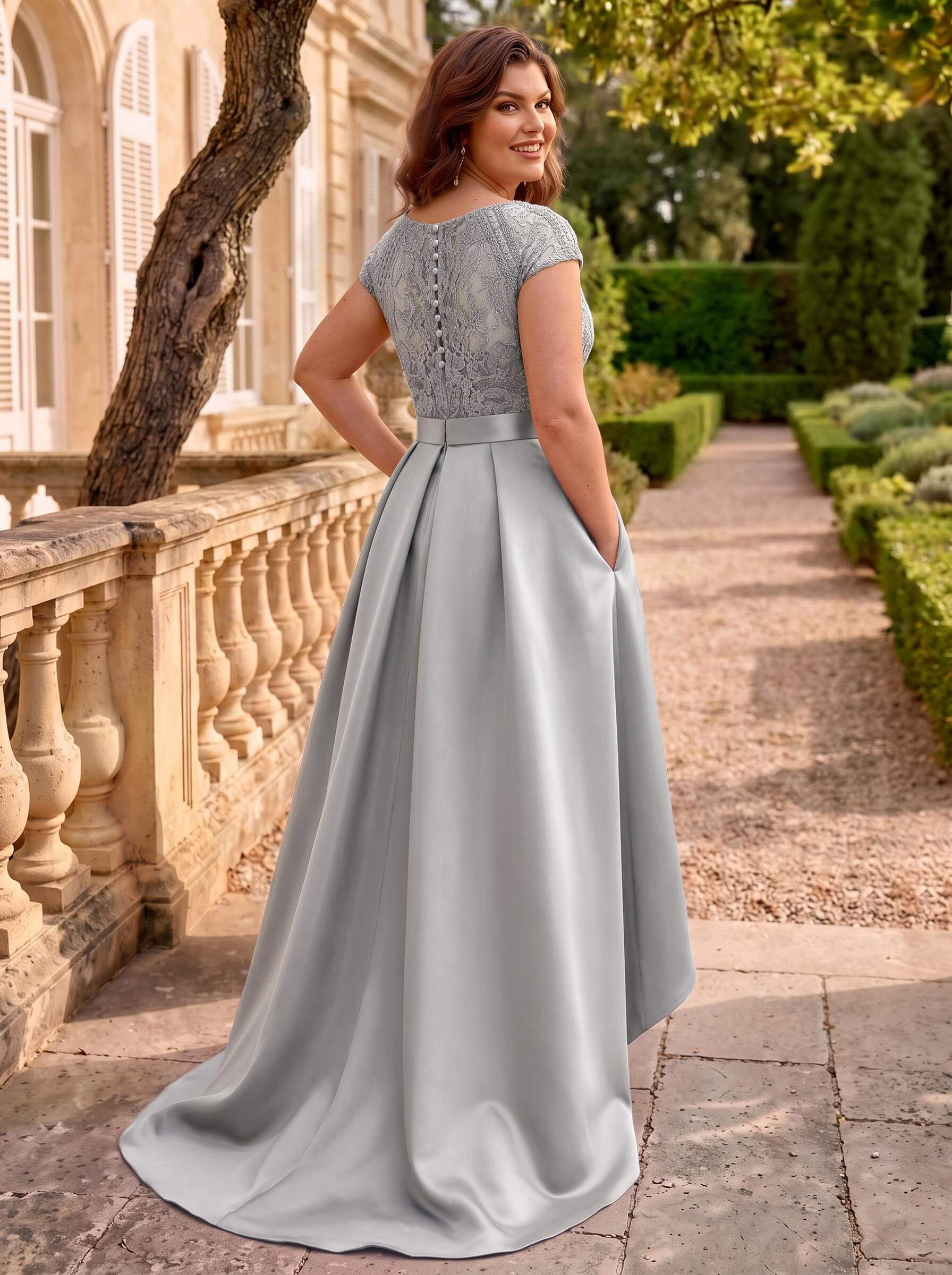 Lace Elegant A-Line Mother Of The Bride Dresses With Beading Satin