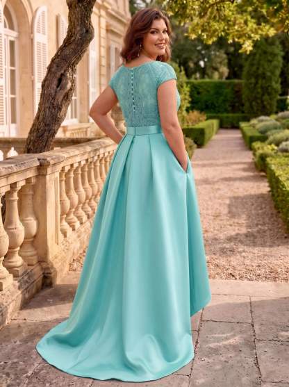 Lace Elegant A-Line Mother Of The Bride Dresses With Beading Satin