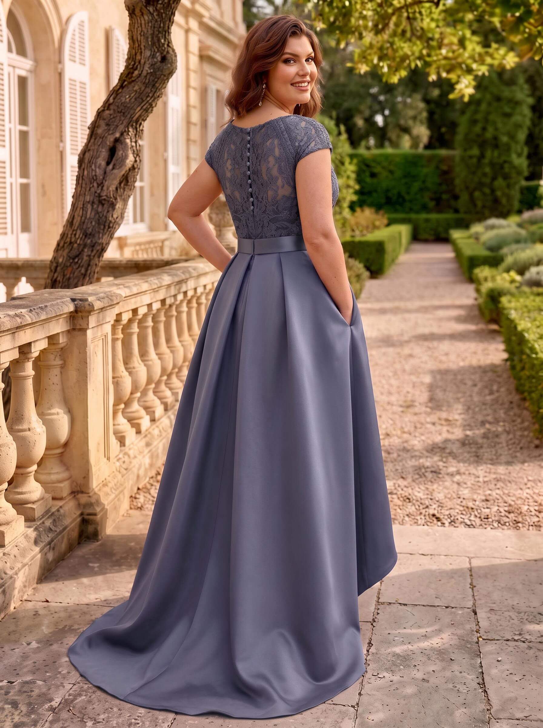 Lace Elegant A-Line Mother Of The Bride Dresses With Beading Satin