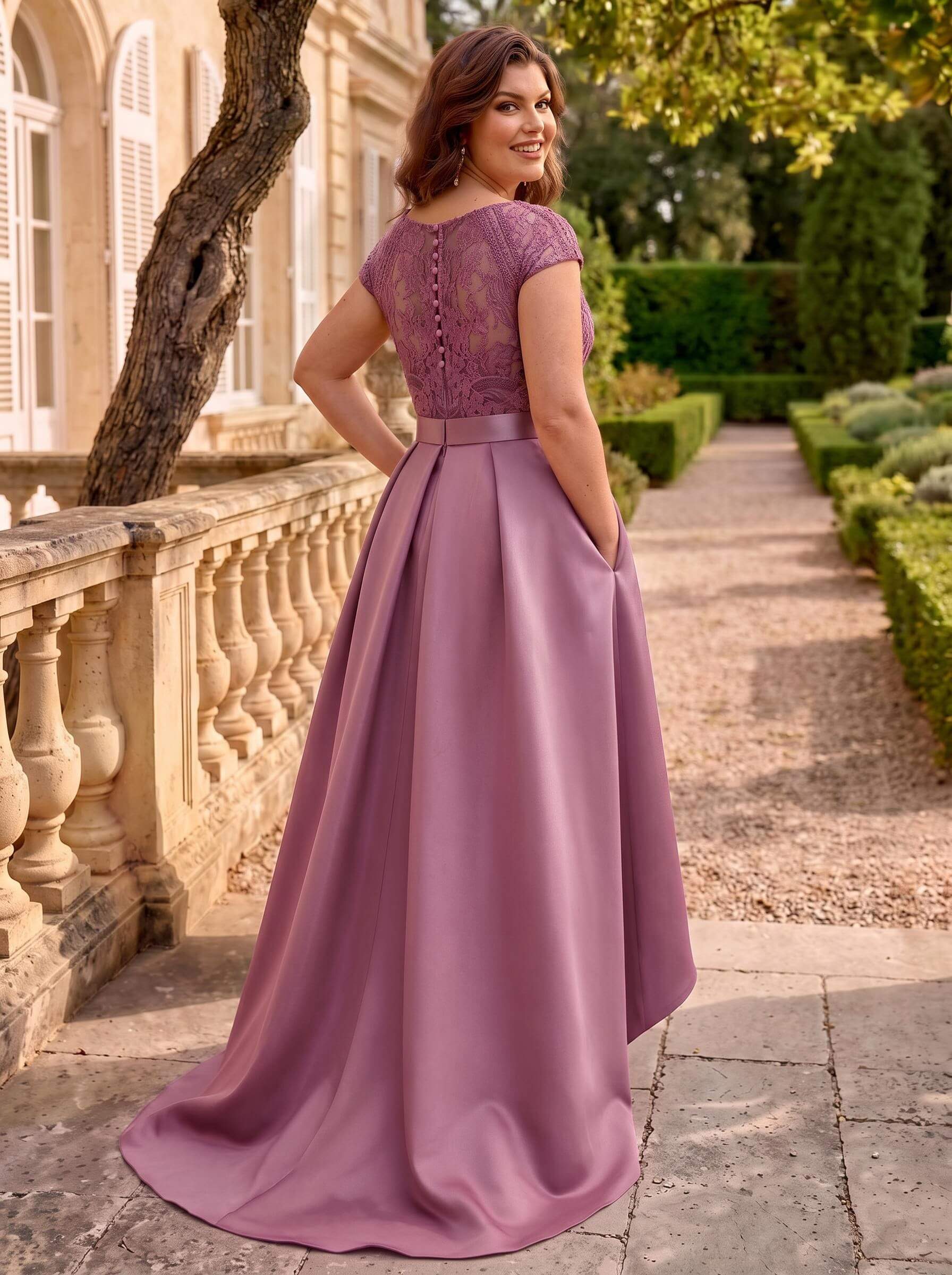 Lace Elegant A-Line Mother Of The Bride Dresses With Beading Satin