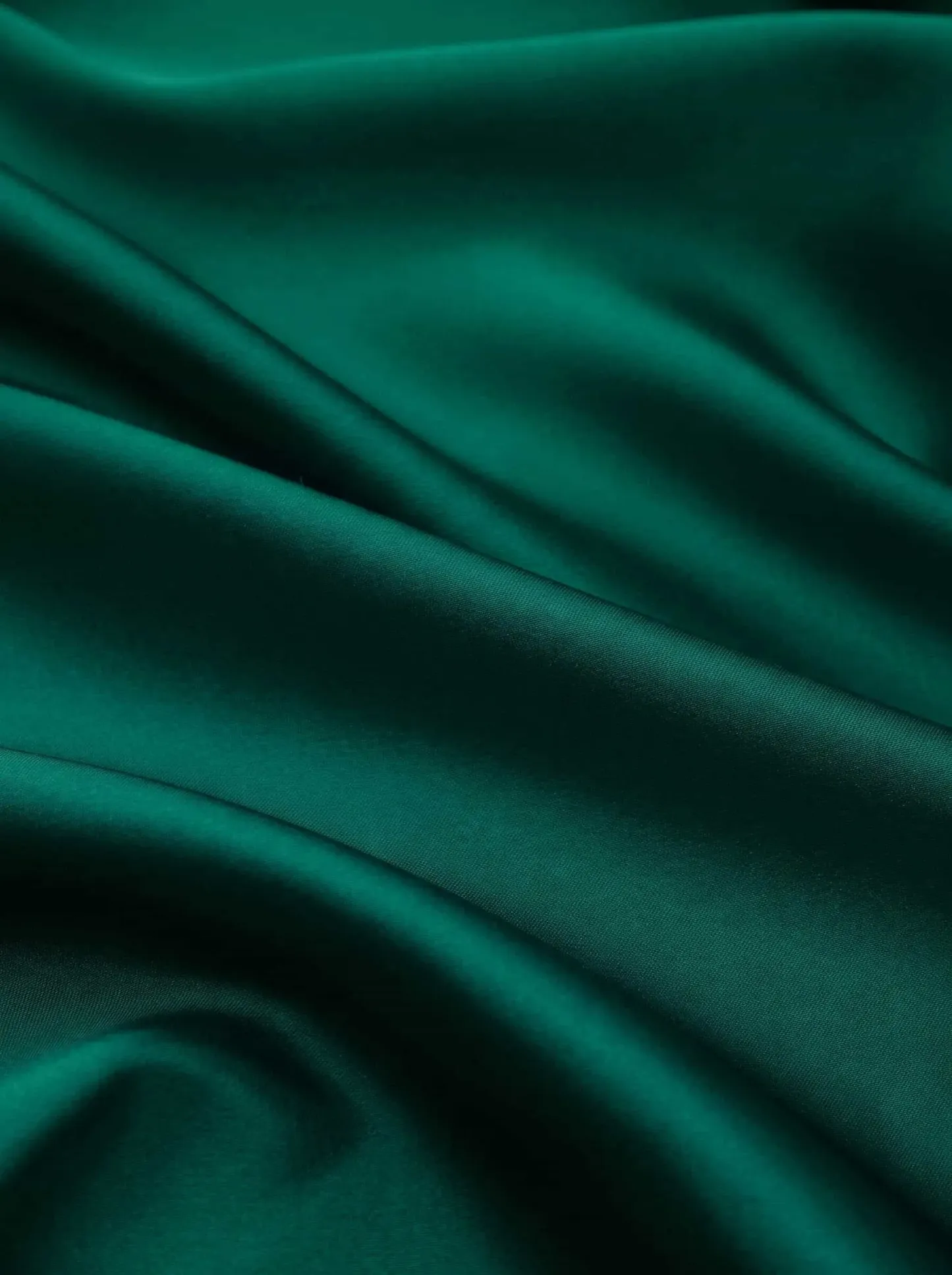 Emerald Silk Like Satin Fabric By The 1/2 Yard