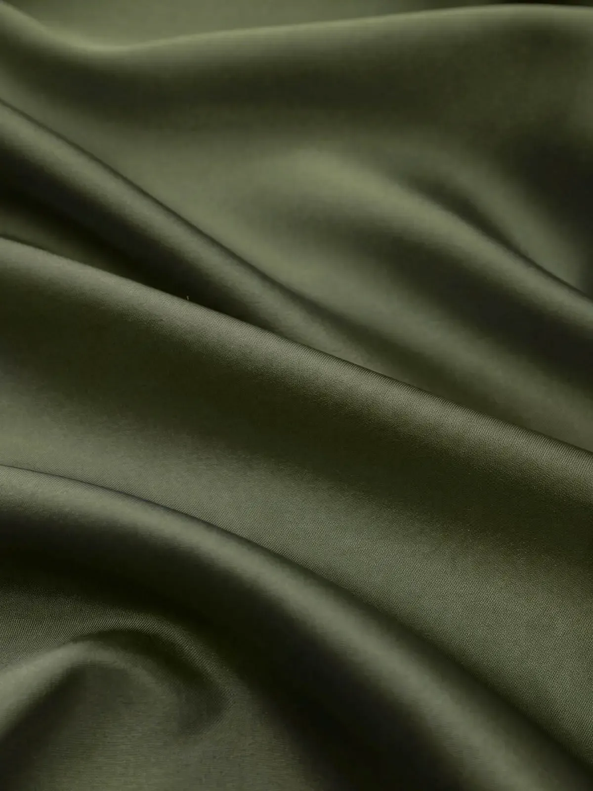 Olive Green Silk Like Satin Fabric By The 1/2 Yard