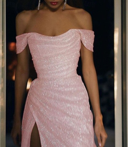 Mermaid Trumpet Sweep Brush Train Prom Dresses Evening Gown 