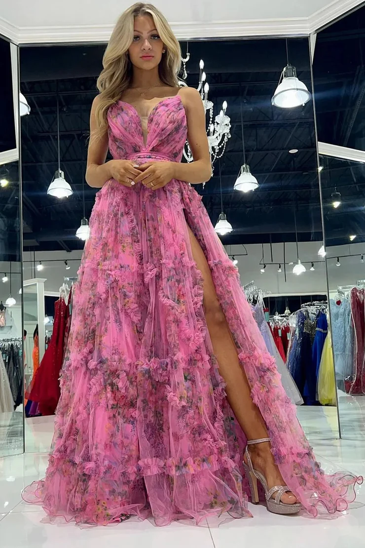 A-Line&Princess Slit Chiffon Sweetheart Sweep/Brush Train Strapless Lo
