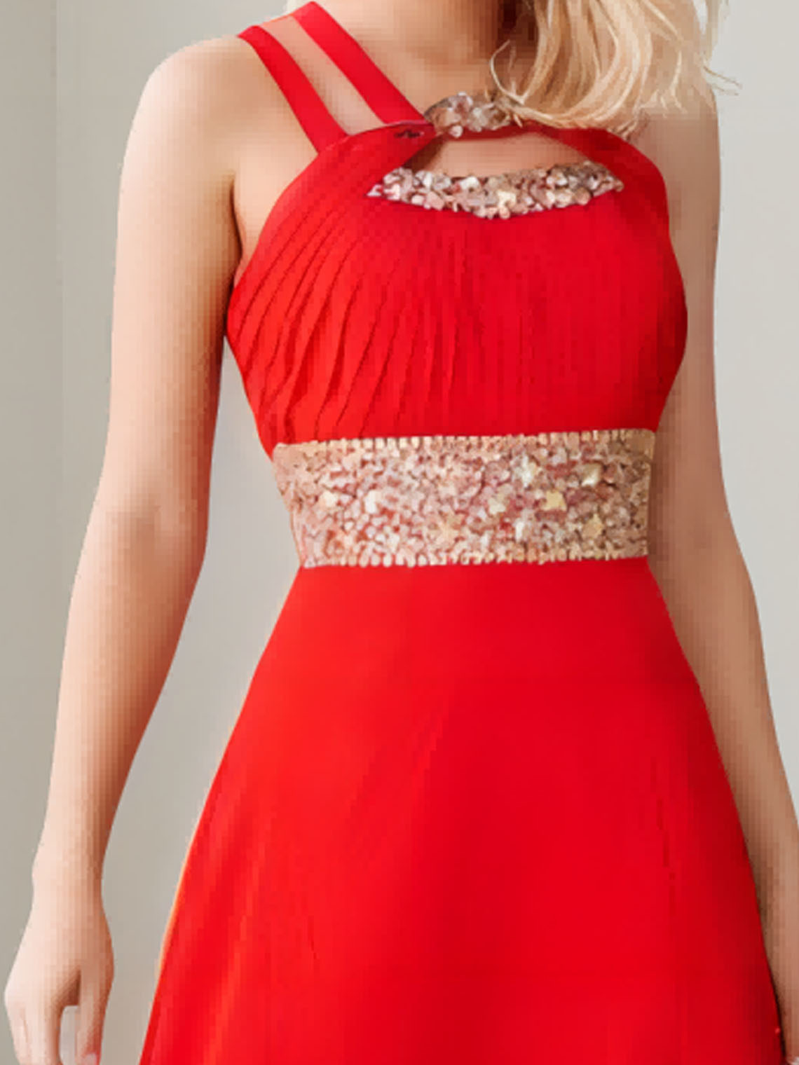 A-line/Princess Scoop Beading Sleeveless Floor-length Chiffon Dresses