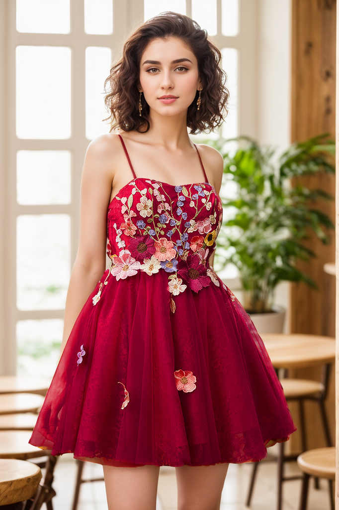 A-Line/Princess Sleeveless Off the Shoulder Knee-Length Cocktail Homecoming Party Dress