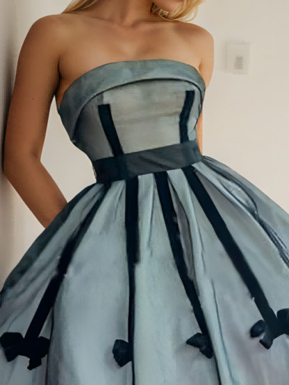 Dress  A-Line Elegant Cocktail Dress Party Wear with Pleats Sash/Ribbon