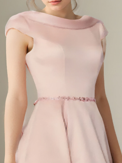 Dress A-Line Plus Size Wedding Guest Dress Satin Cowl Neck with Crystals