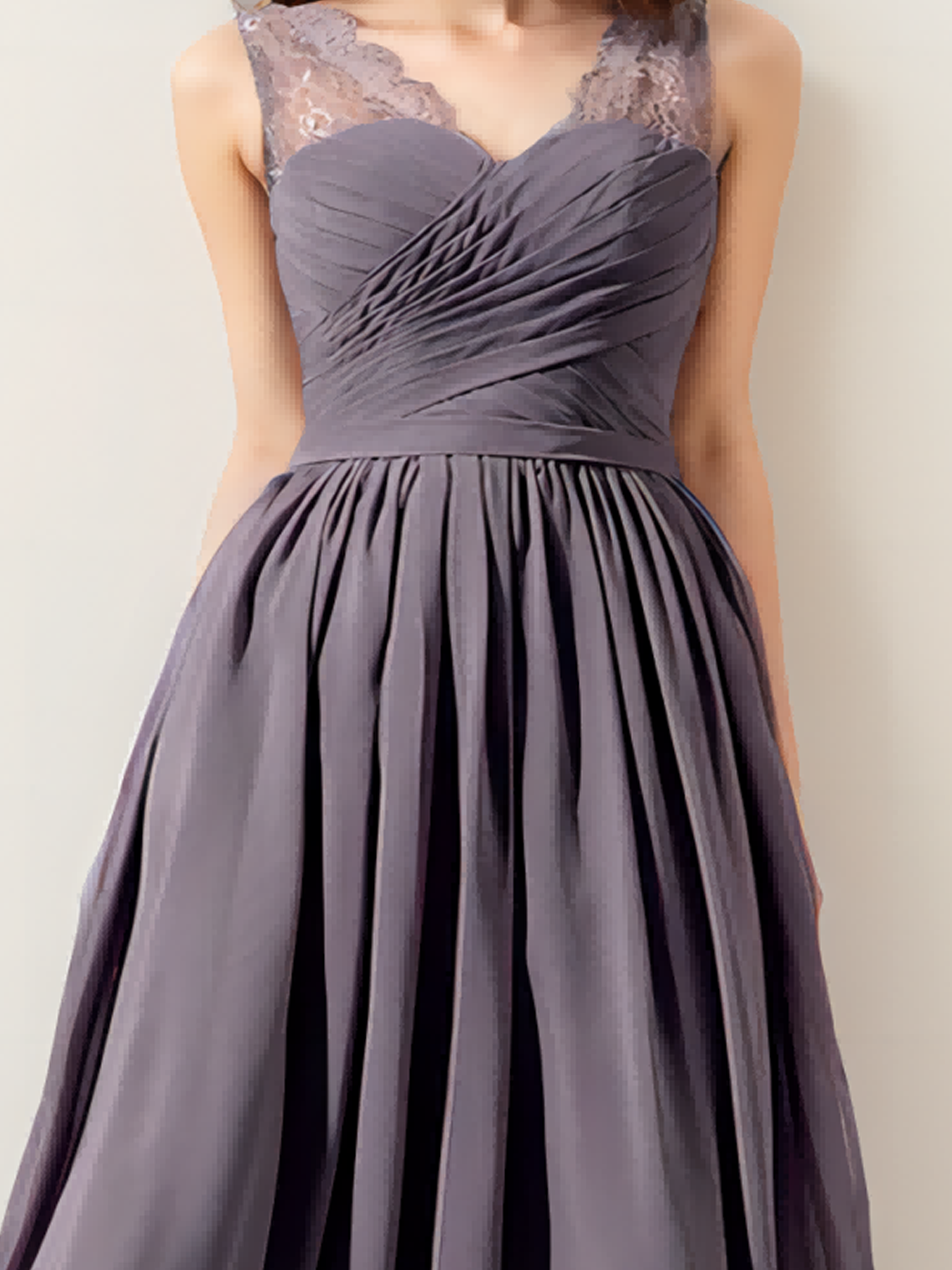 Long V-neck Bridesmaid Dress