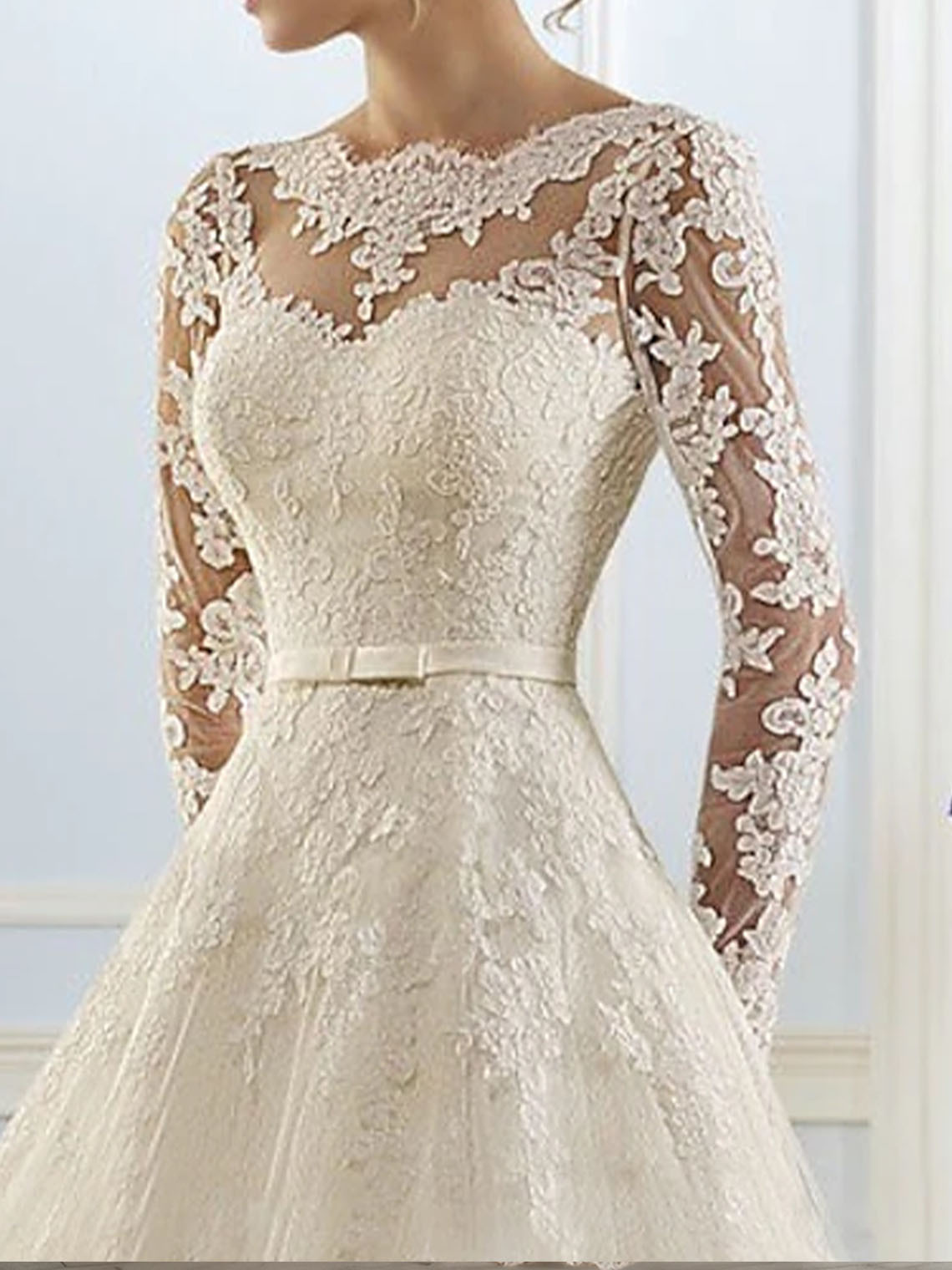 Ball Gown Engagement Formal Wedding Dresses Court Train With Appliques