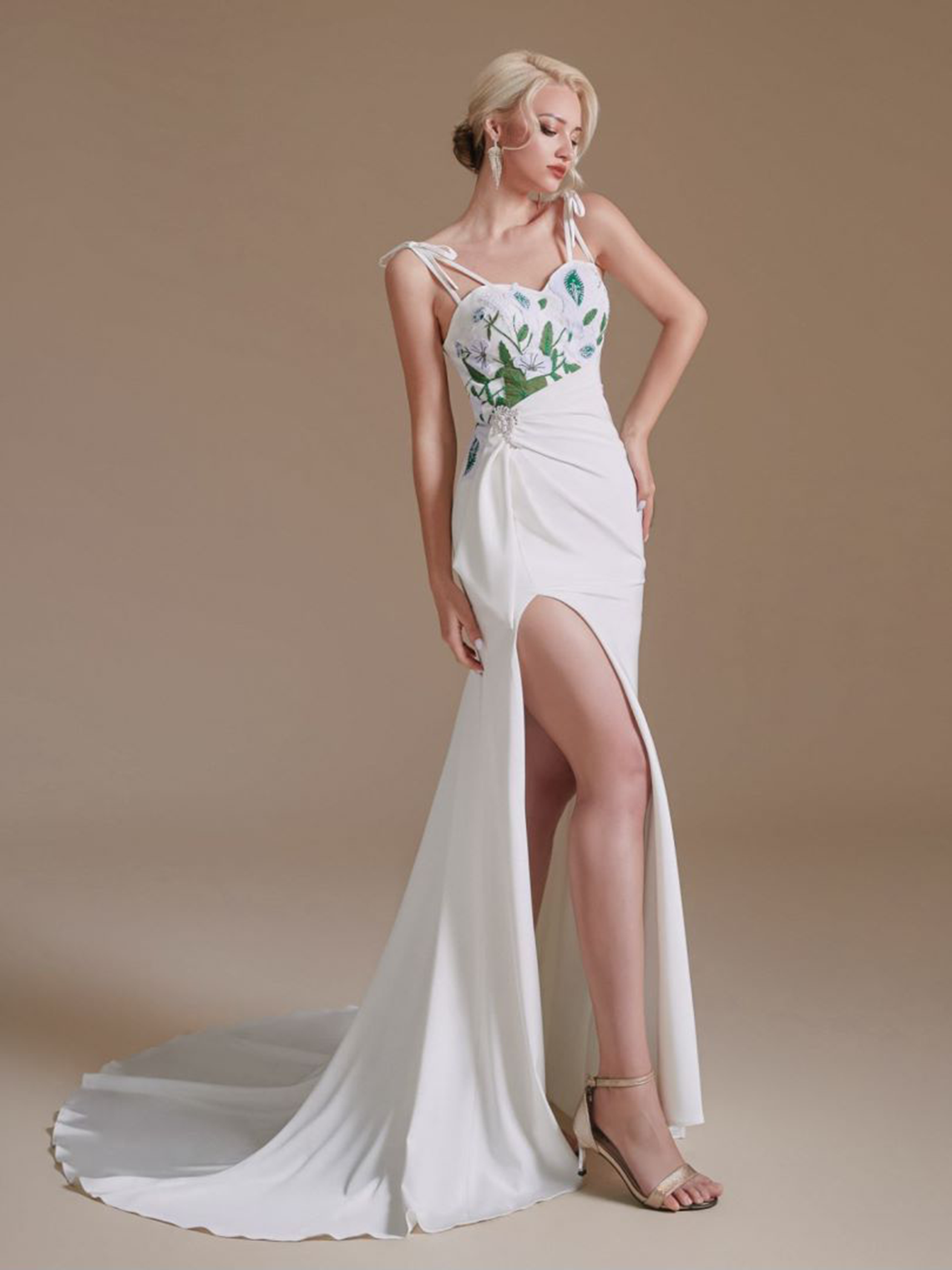 Trumpet/Mermaid Sexy Off the Shoulder Sweep/BrushTrain Wedding Dresses