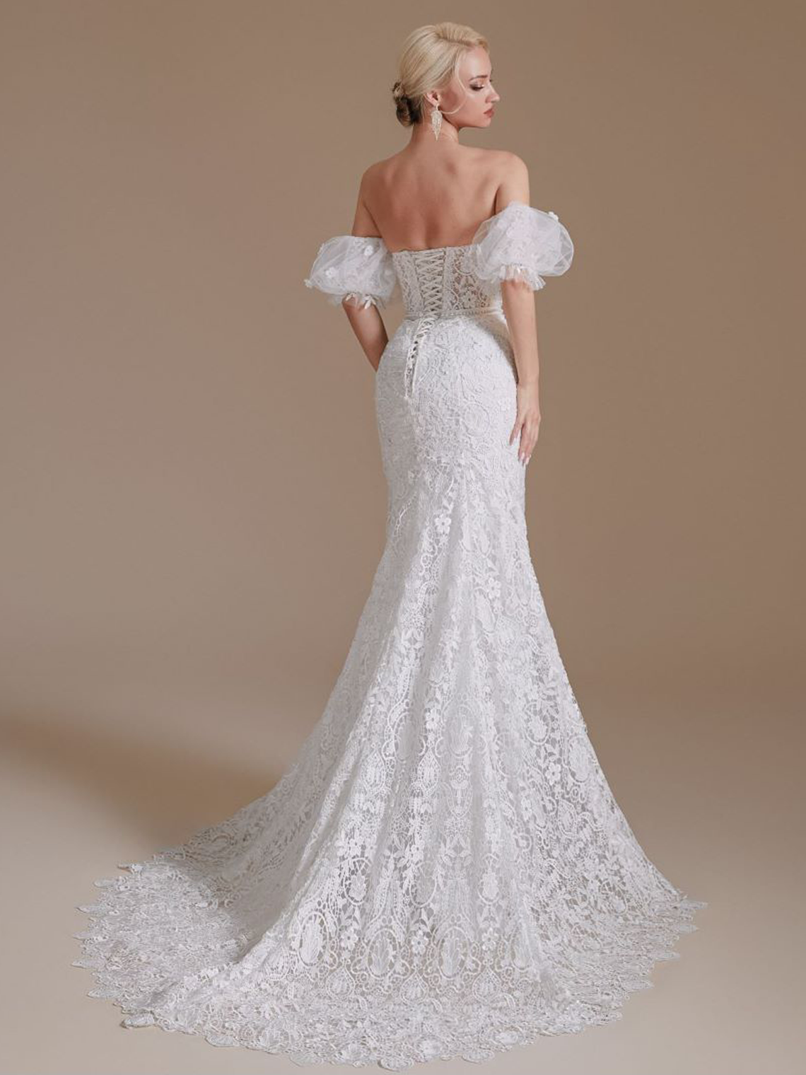 Trumpet/Mermaid Sexy Off the Shoulder Cap Sleeve Wedding Dresses