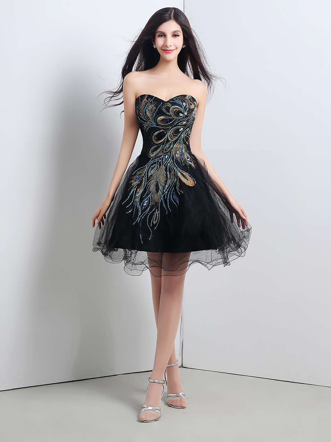 A-Line/Princess Short/Mini Sweetheart Homecoming Dress with Appliques