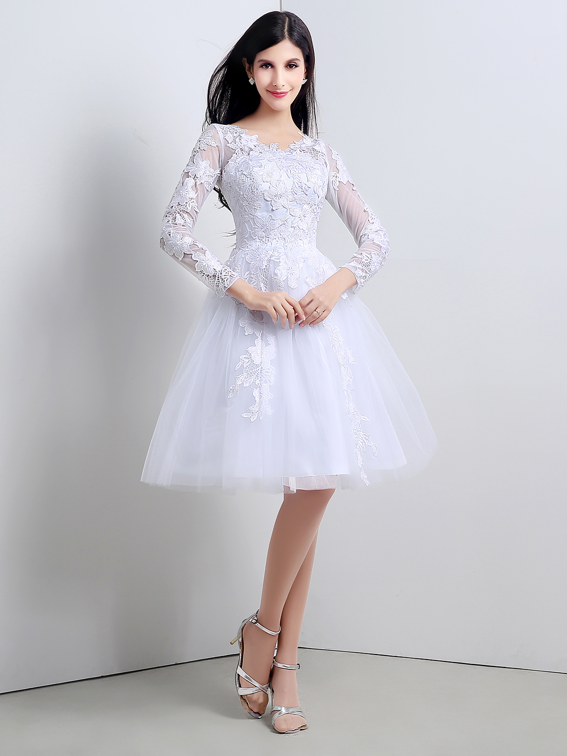 A-Line/Princess Elegant Homecoming Dress Tulle Lace with Appliques