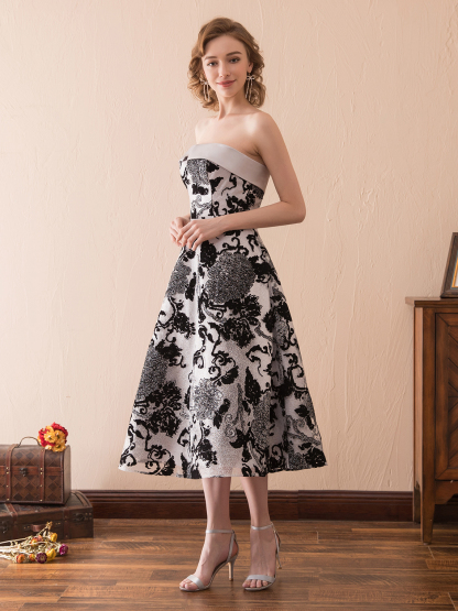 Dress A-Line/Princess Sexy Party Cocktail Dress Ankle Length with Appliques