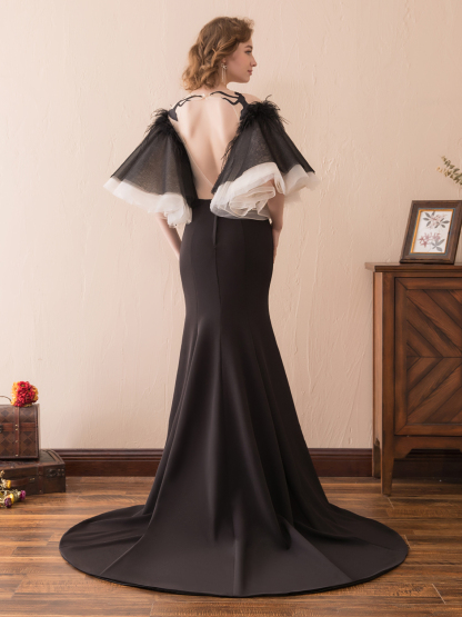 Dress Mermaid/Trumpet Elegant Formal Evening Dress Satin with Pleated